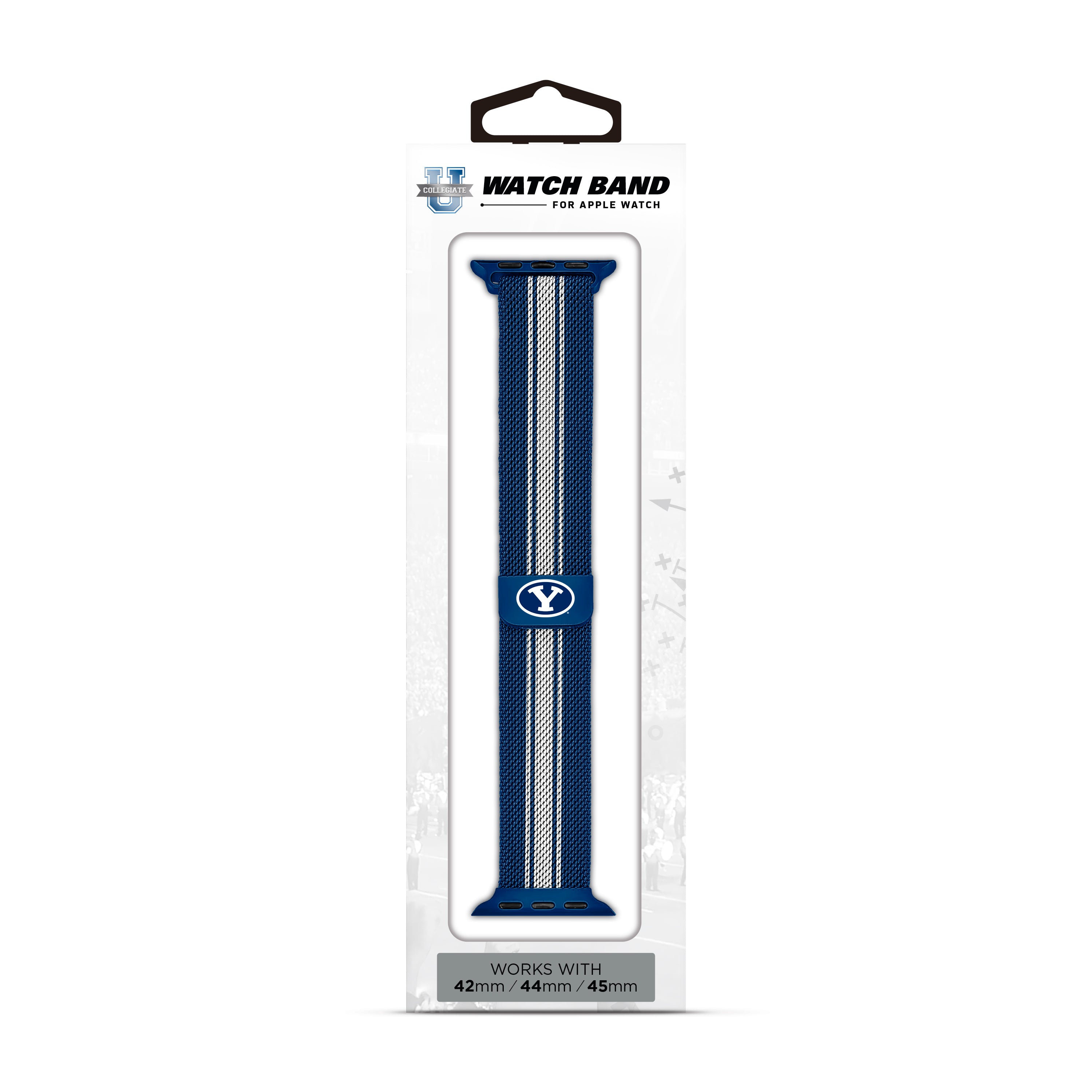 BYU Cougars NCAA Striped Metallic Watch Band (42mm)