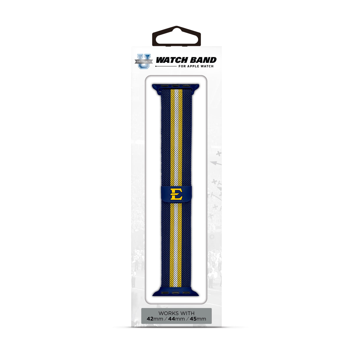 East Tennessee State NCAA Striped Metallic Watch Band (42mm)