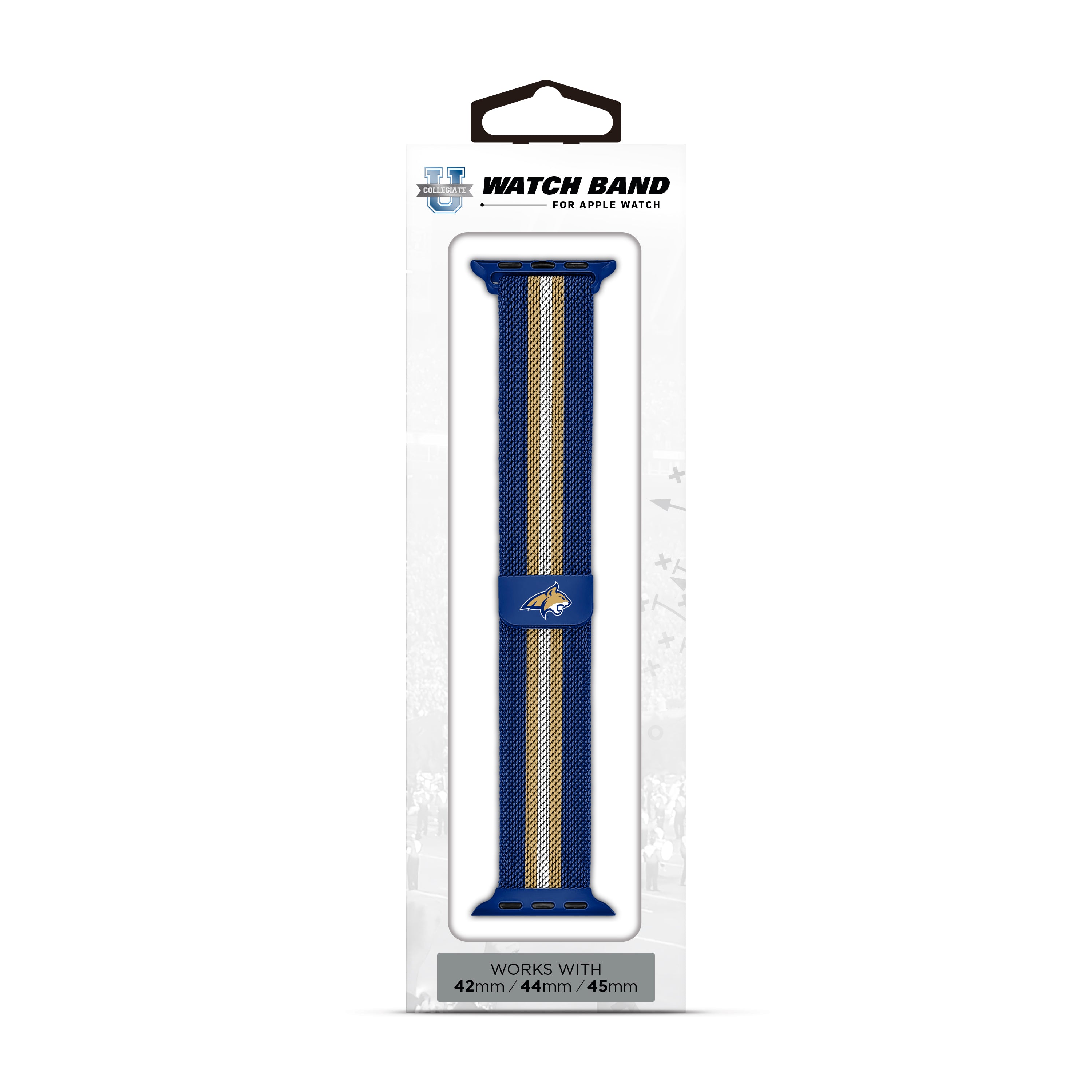 Montana State Bobcats NCAA Striped Metallic Watch Band (42mm)