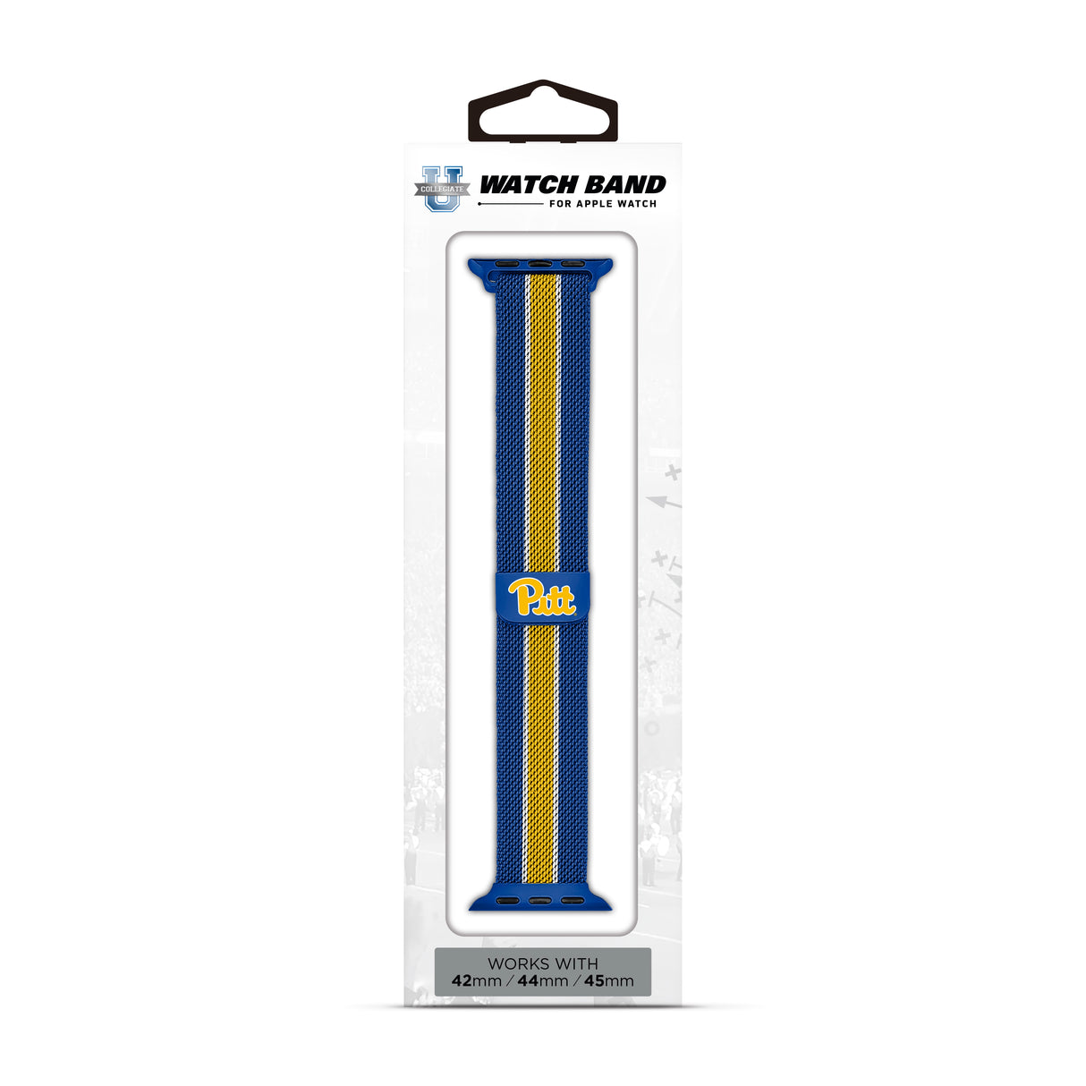 Pitt Panthers NCAA Striped Metallic Watch Band (42mm)