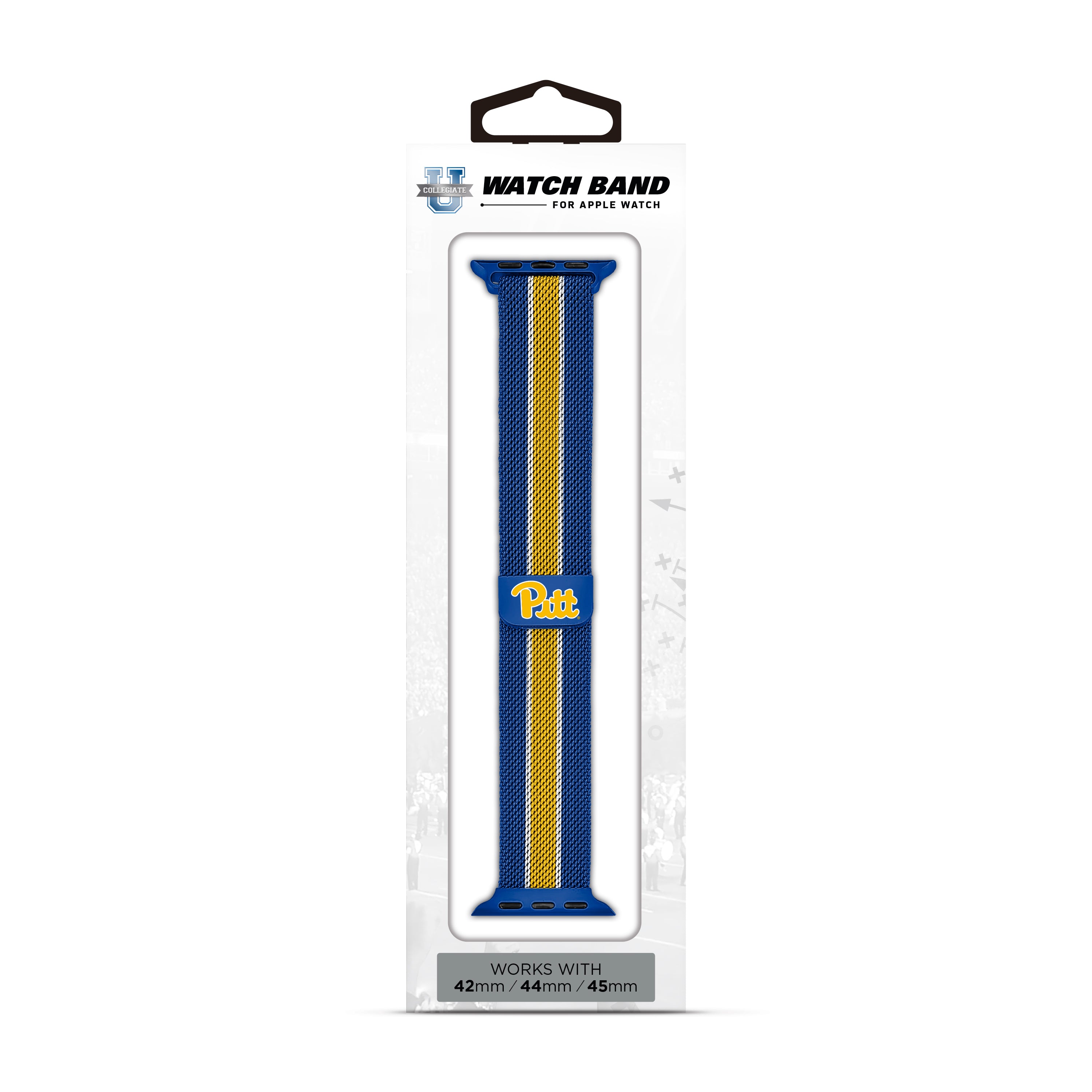 Pitt Panthers NCAA Striped Metallic Watch Band (42mm)