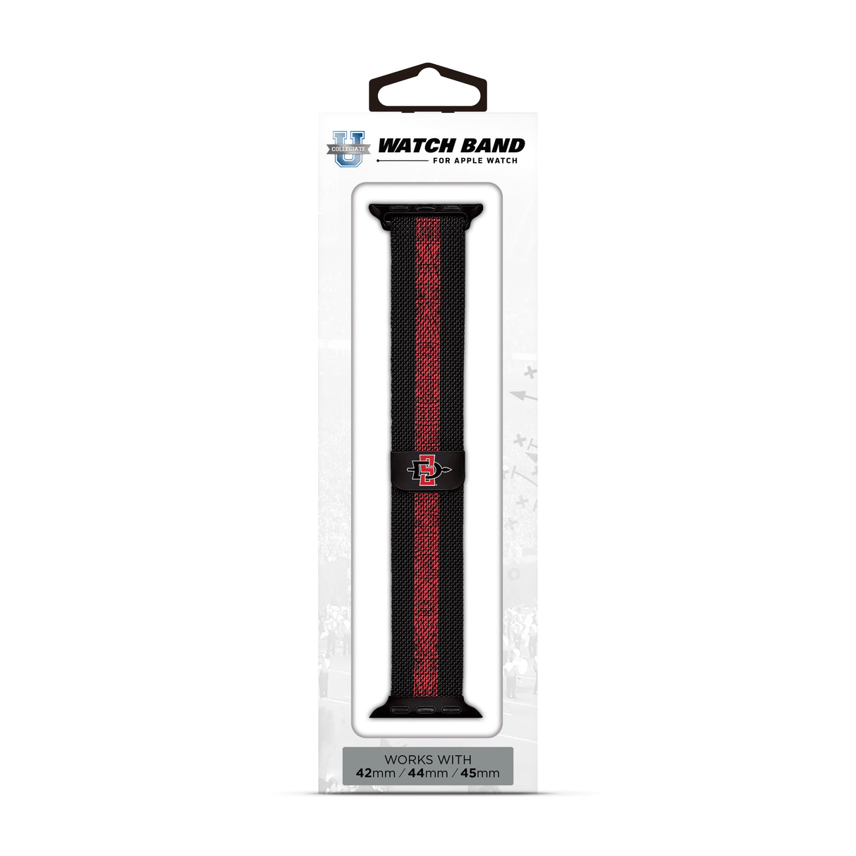 San Diego State Aztecs NCAA Striped Metallic Watch Band (42mm)