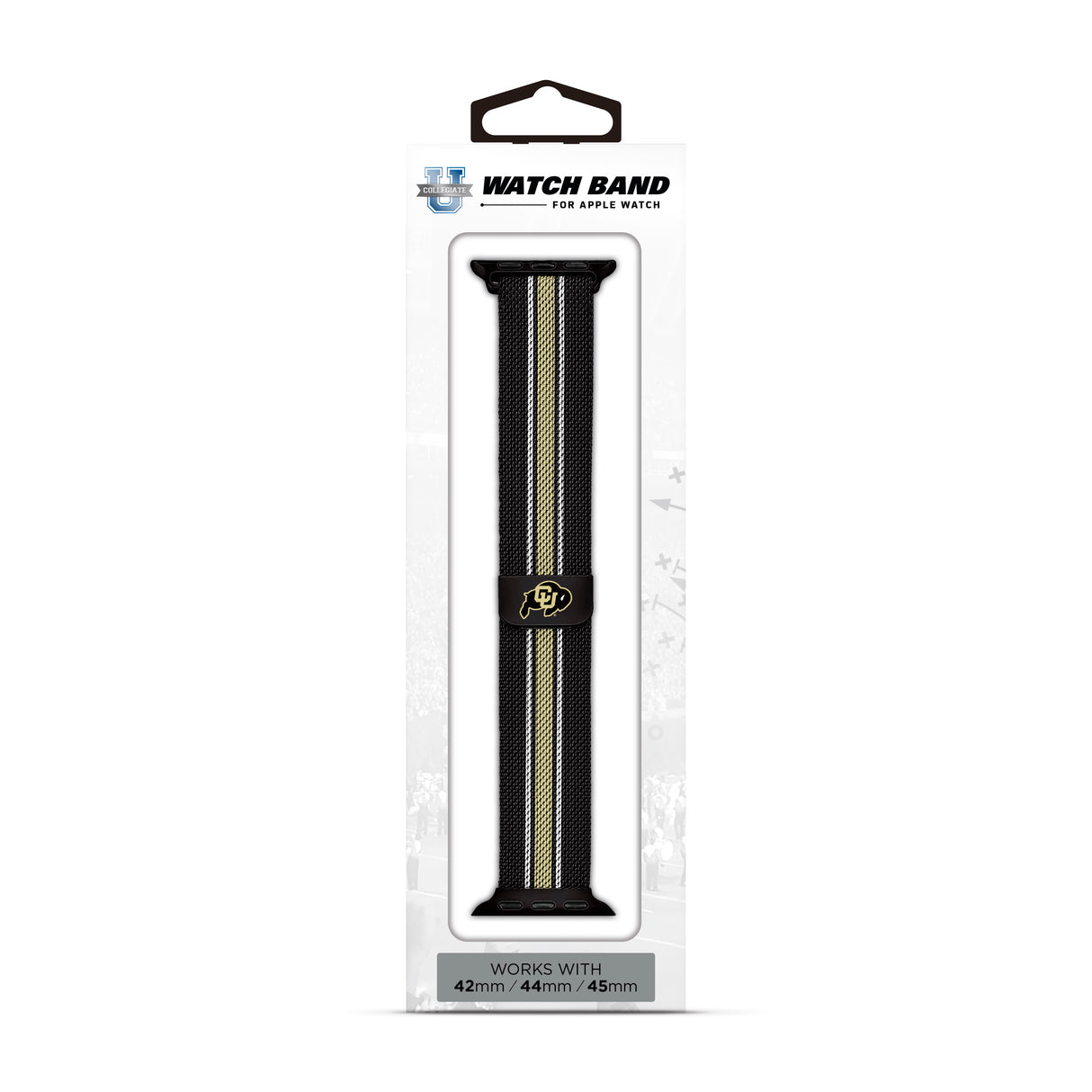 Colorado Buffaloes NCAA Striped Metallic Watch Band (42mm)