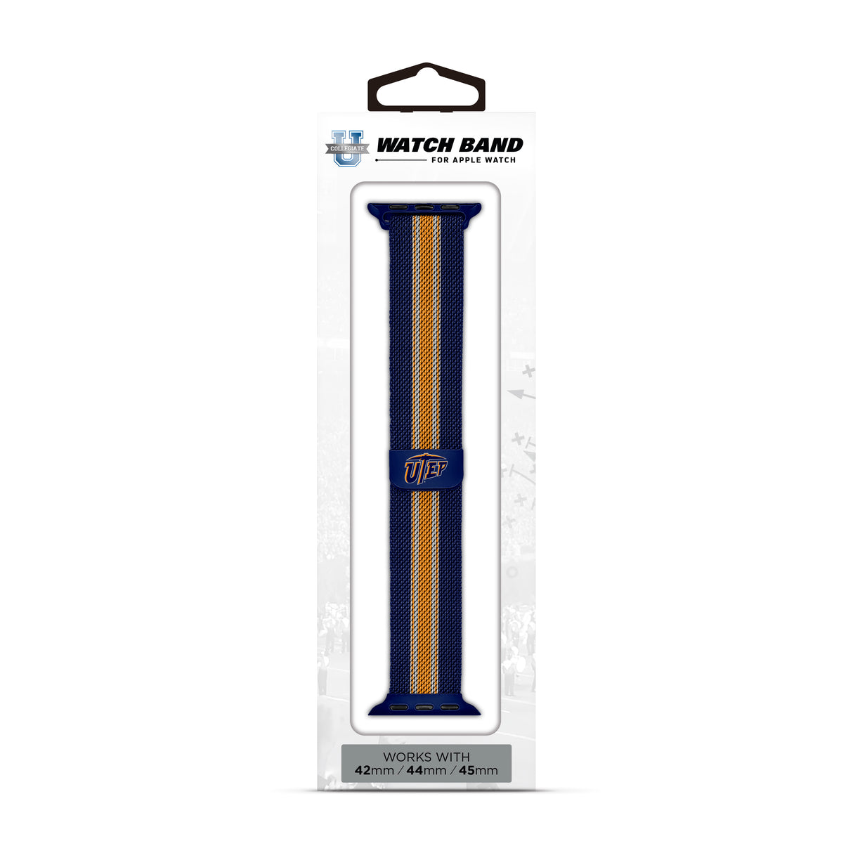UTEP Miners NCAA Striped Metallic Watch Band (42mm)