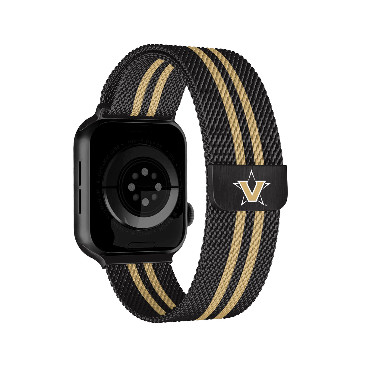 Vanderbilt Commodores NCAA Striped Metallic Watch Band (42mm)