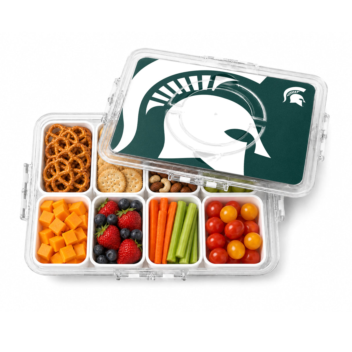 SOAR NCAA Snackle Box- 8 Compartments- Michigan State Spartans