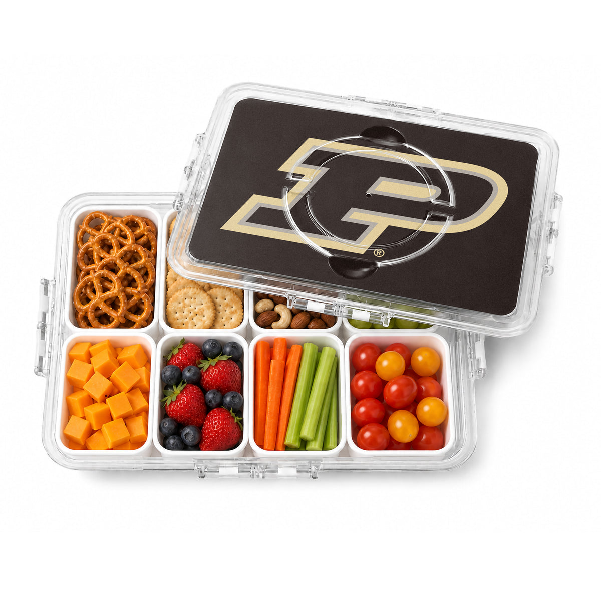 SOAR NCAA Snackle Box- 8 Compartments- Purdue Boilermakers
