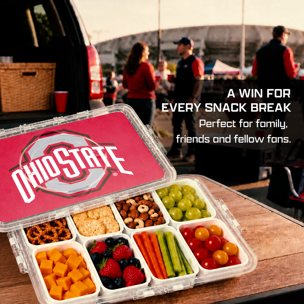 SOAR NCAA Snackle Box- 8 Compartments- LSU Tigers