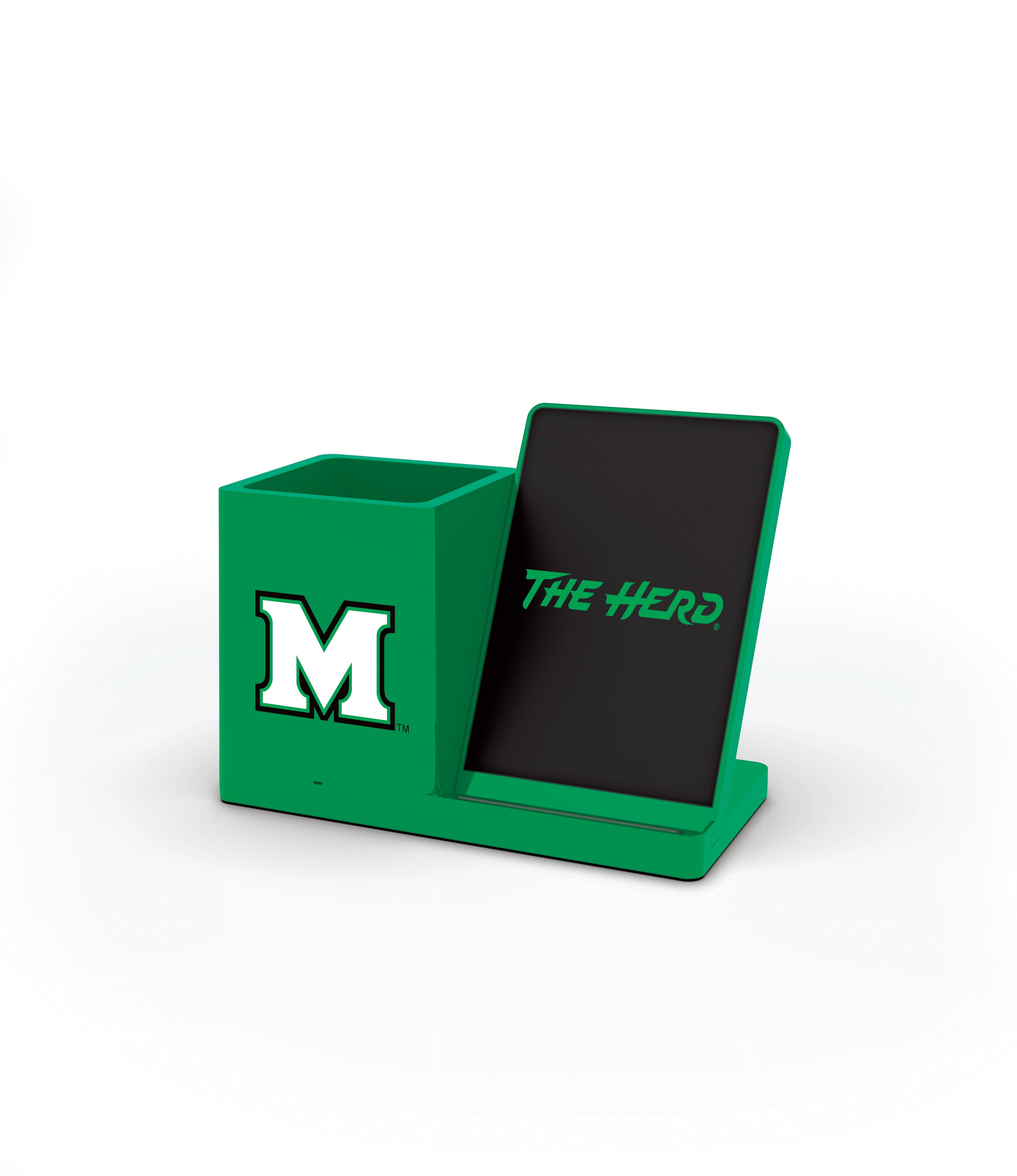 Marshall U NCAA Cell Phone Wireless Charging Stand and Desktop Organizer