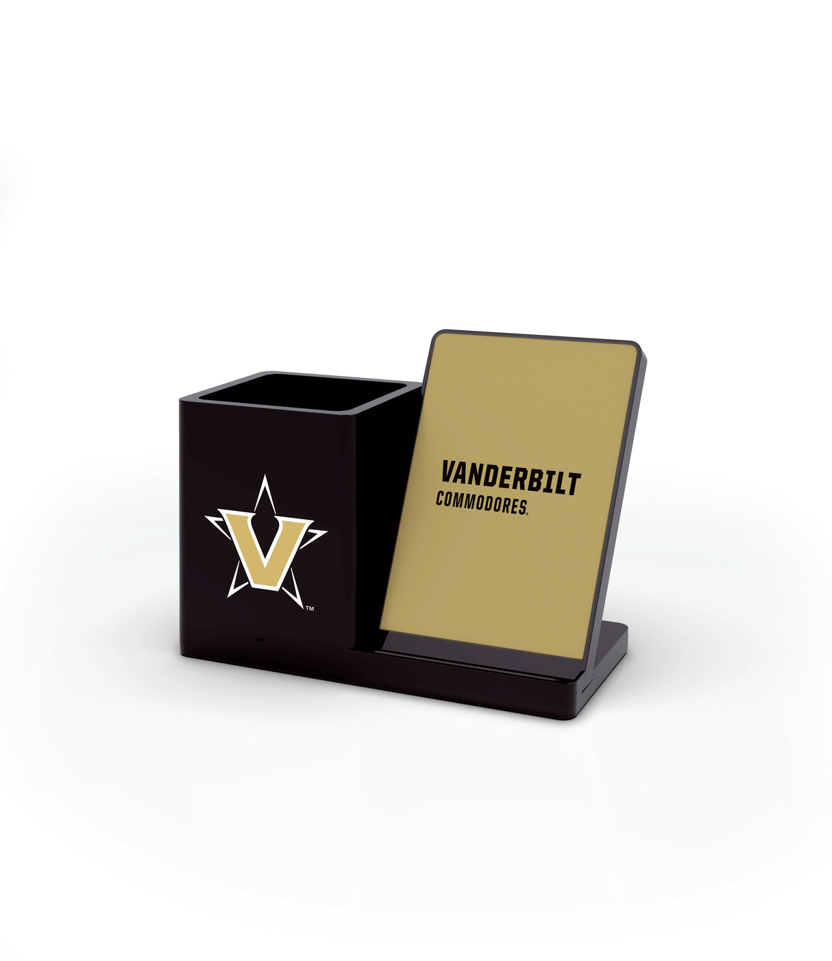 Vanderbilt Commodores NCAA Cell Phone Wireless Charging Stand and Desktop Organizer