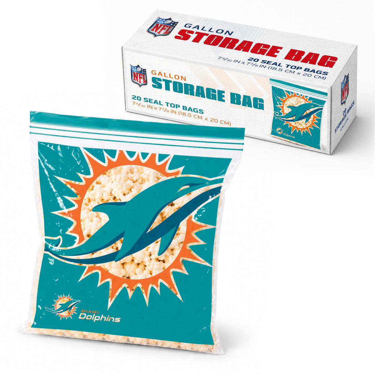 SOAR NFL Gallon Food Storage Bag- Miami Dolphins