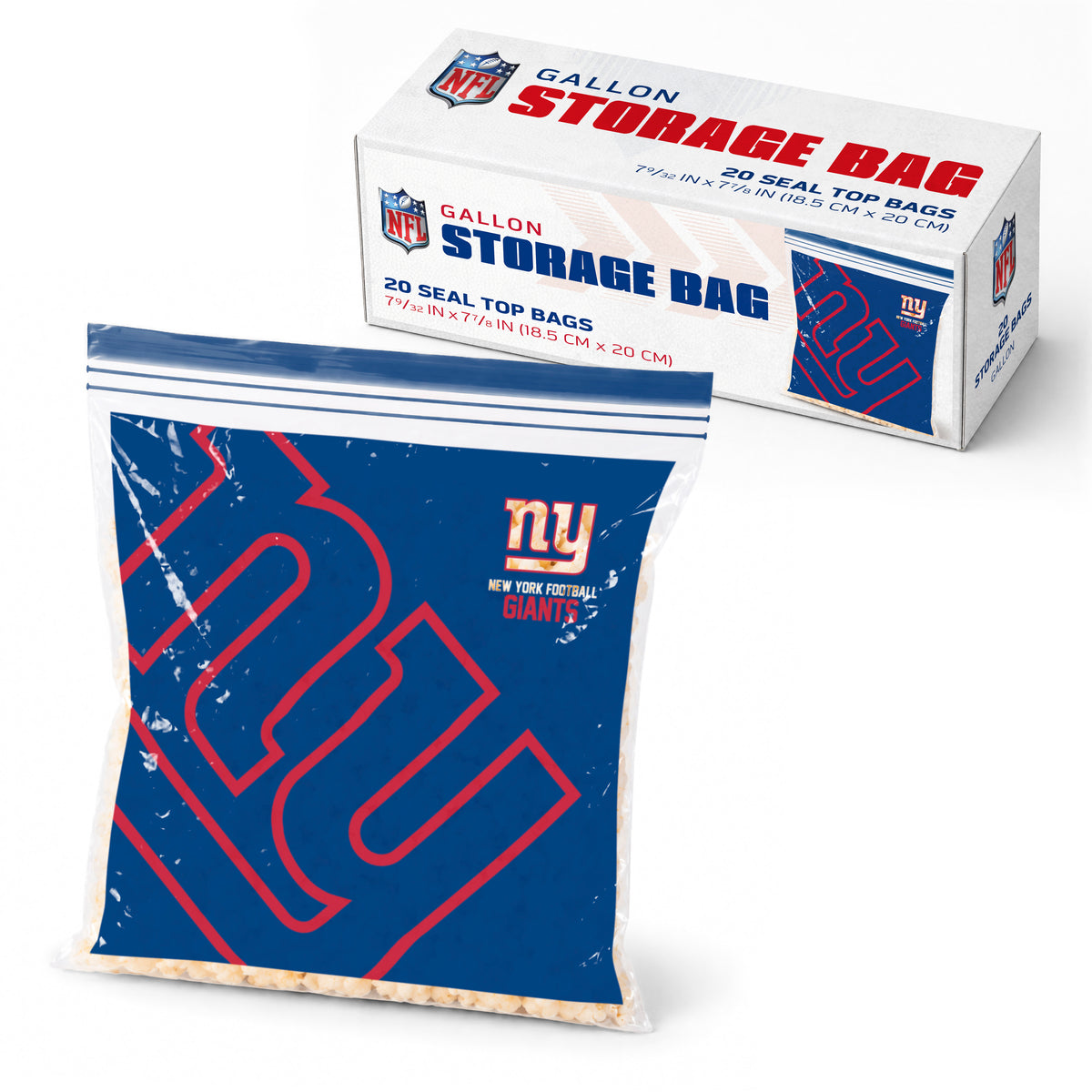 SOAR NFL Gallon Food Storage Bag- New York Giants