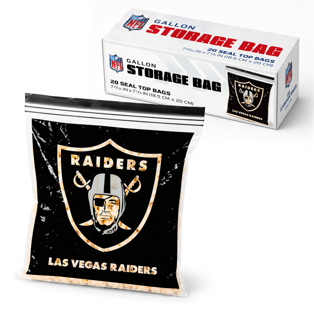 SOAR NFL Gallon Food Storage Bag- Las Vegas Raiders