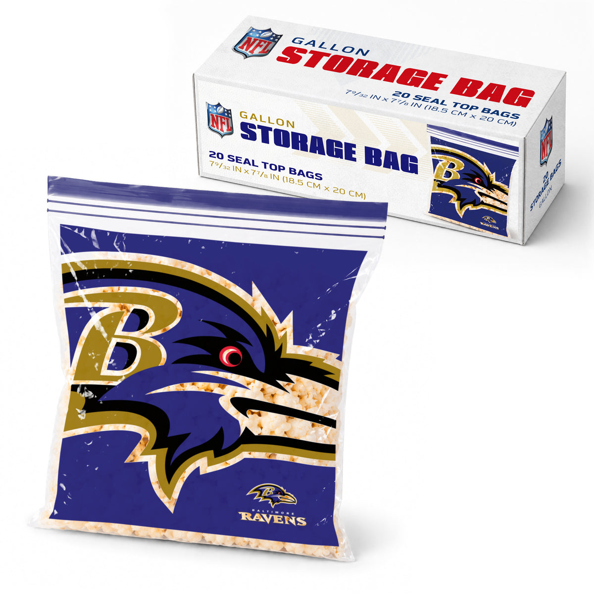 SOAR NFL Gallon Food Storage Bag- Baltimore Ravens