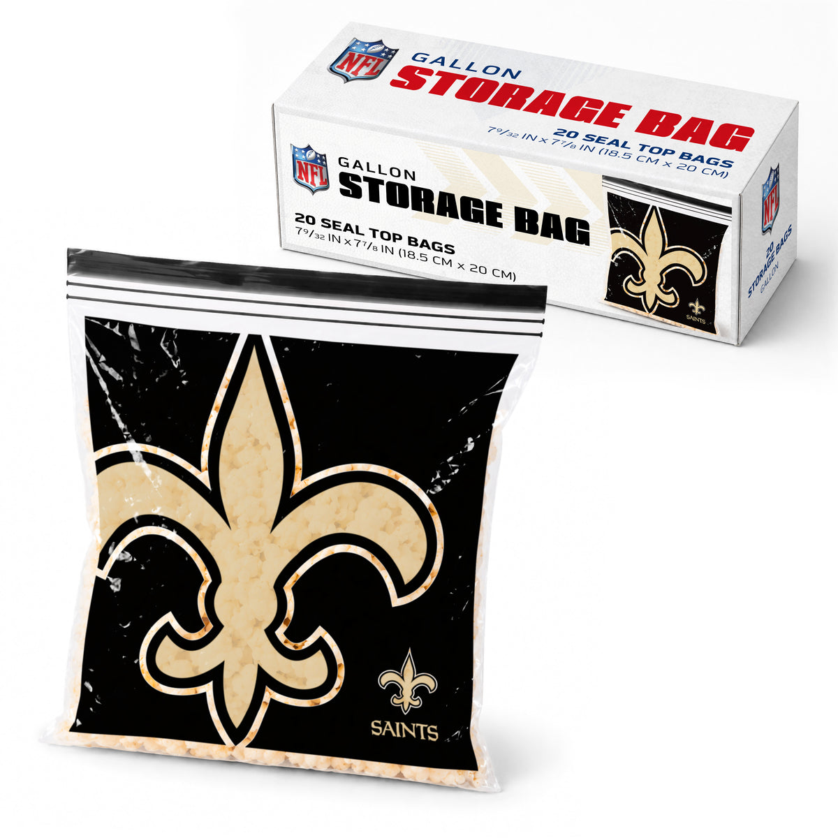 SOAR NFL Gallon Food Storage Bag- New Orleans Saints