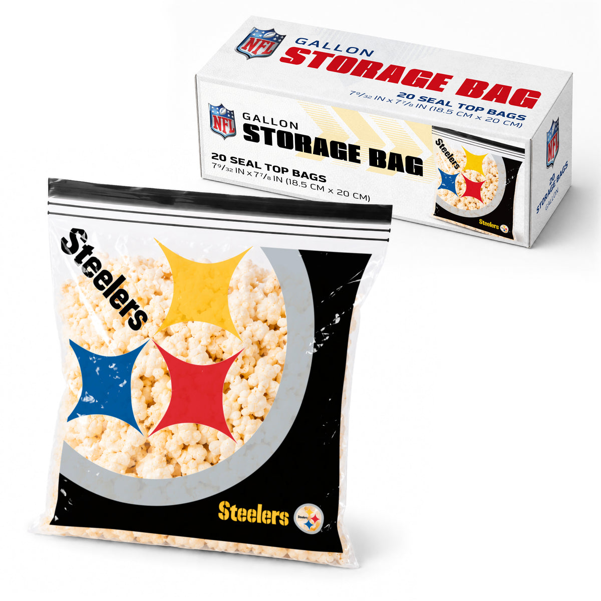 SOAR NFL Gallon Food Storage Bag- Pittsburgh Steelers