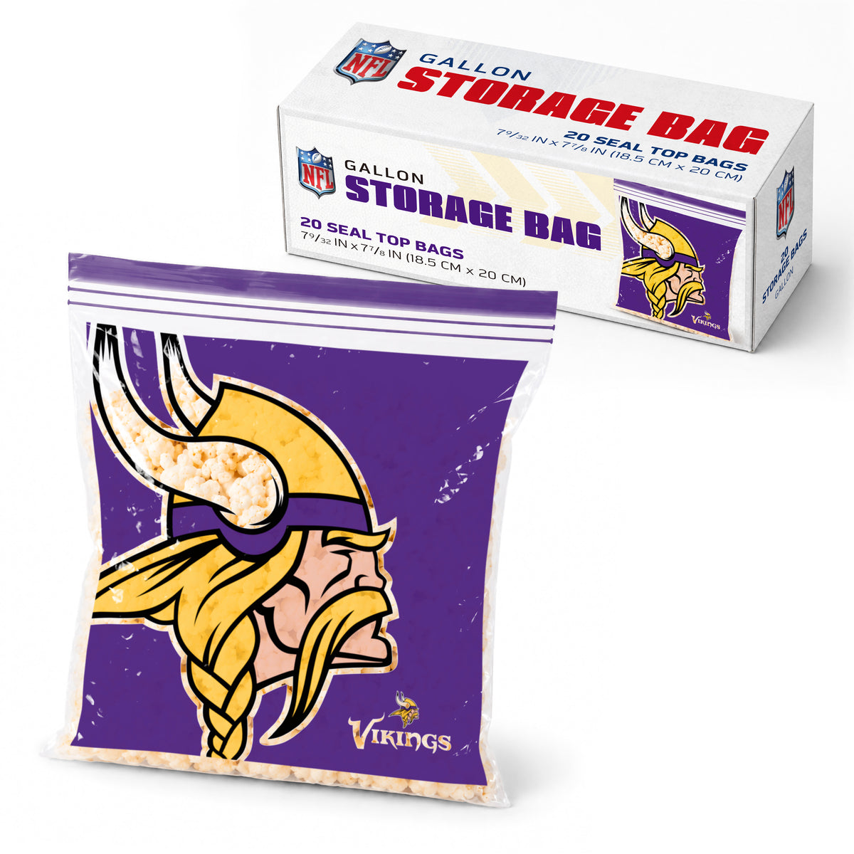 SOAR NFL Gallon Food Storage Bag- Minnesota Vikings