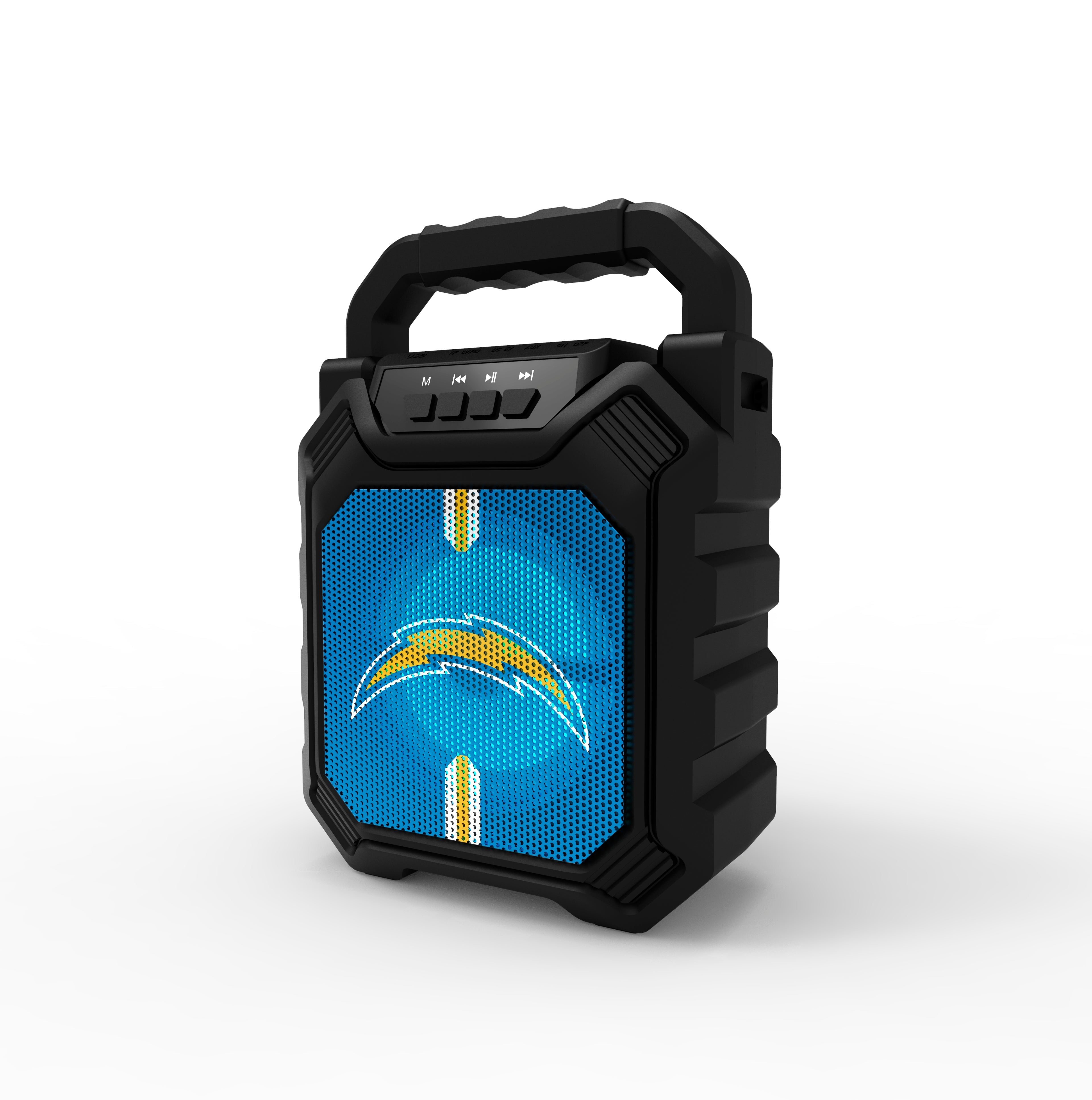LA Chargers NFL Syncable Bluetooth Speaker with LED Lights & FM Radio