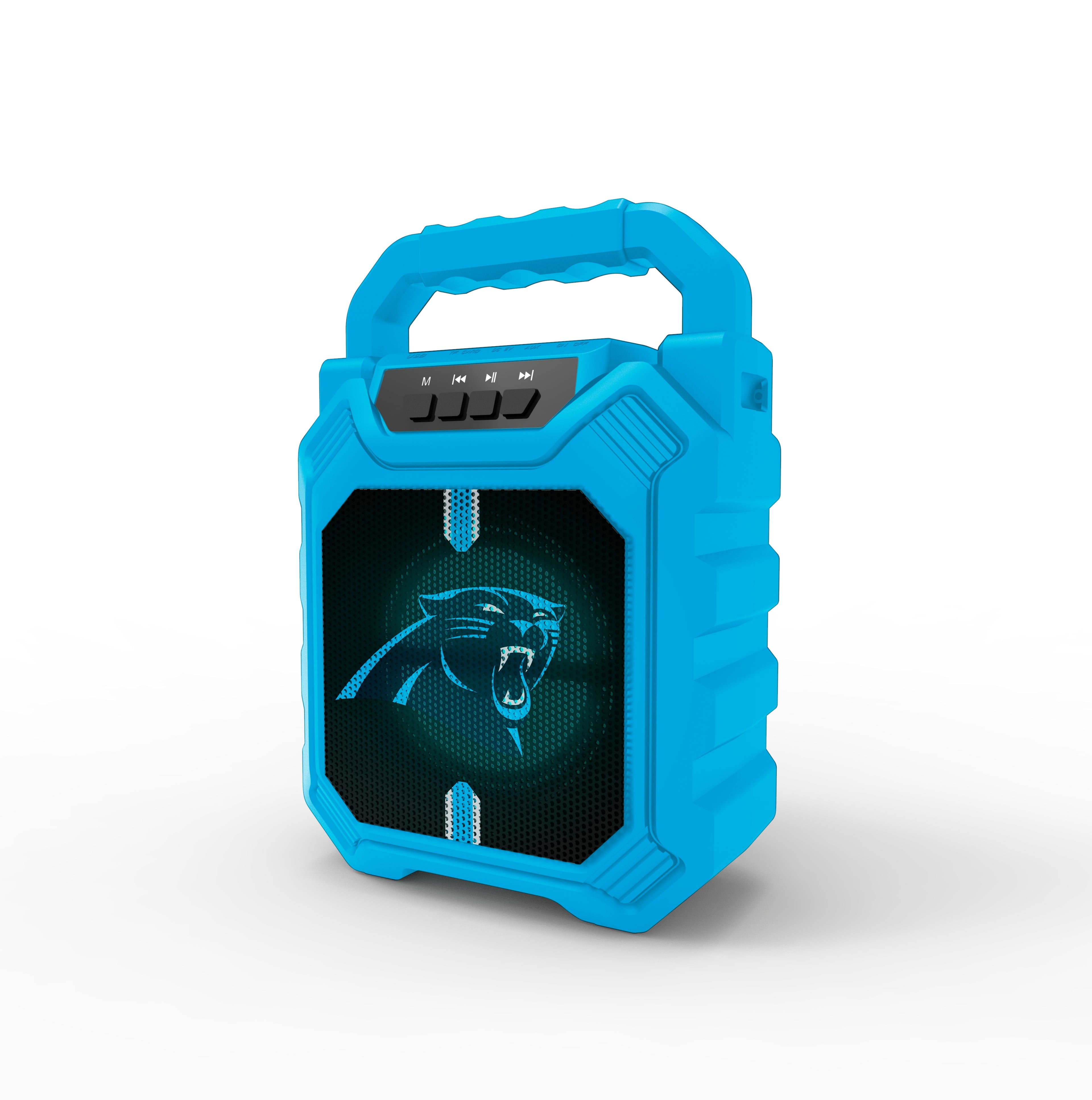 Carolina Panthers NFL Syncable Bluetooth Wireless Speaker with LED Lights
& FM Radio