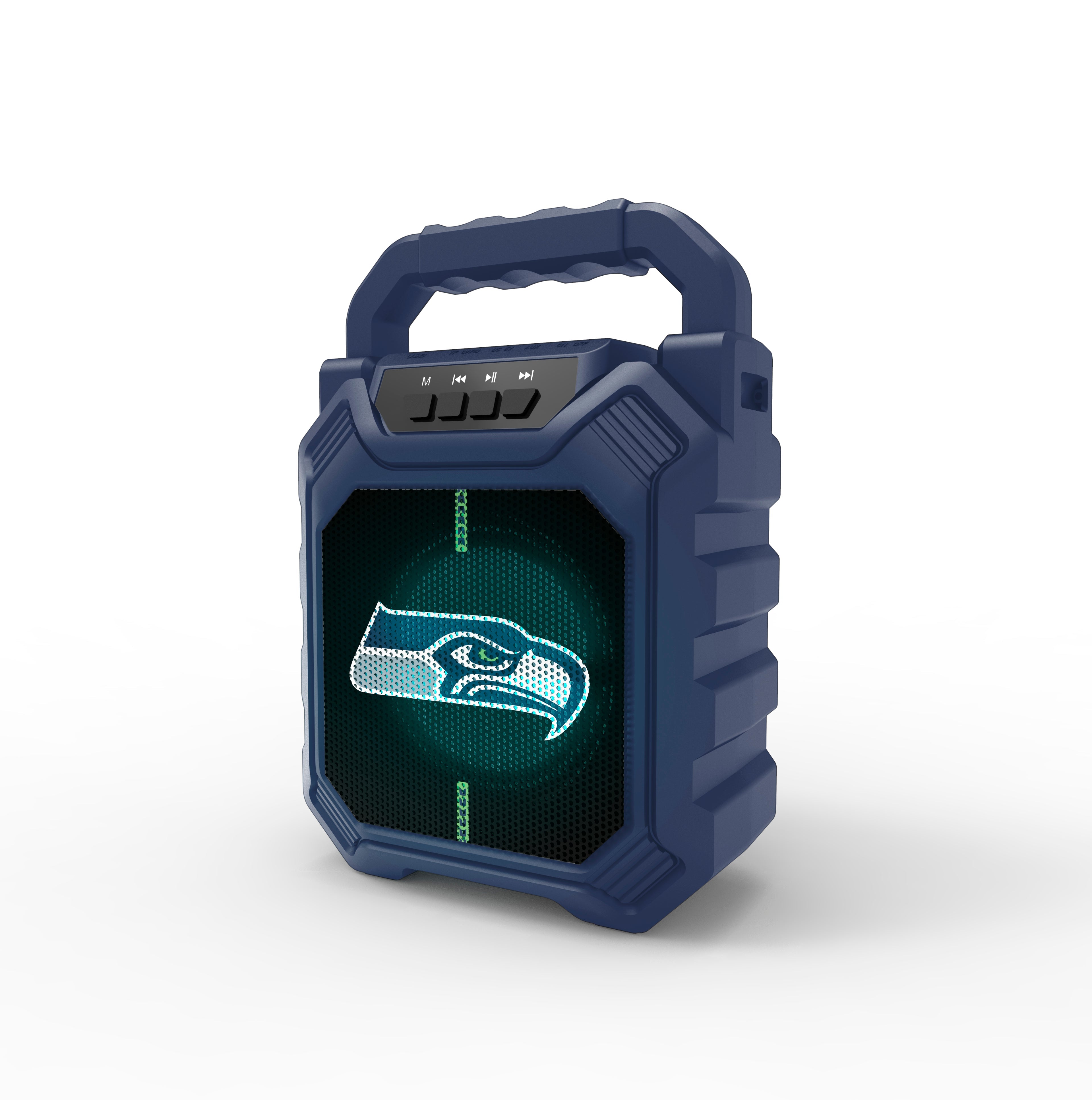 Seattle Seahawks NFL Syncable Bluetooth Wireless Speaker with LED Lights
& FM Radio