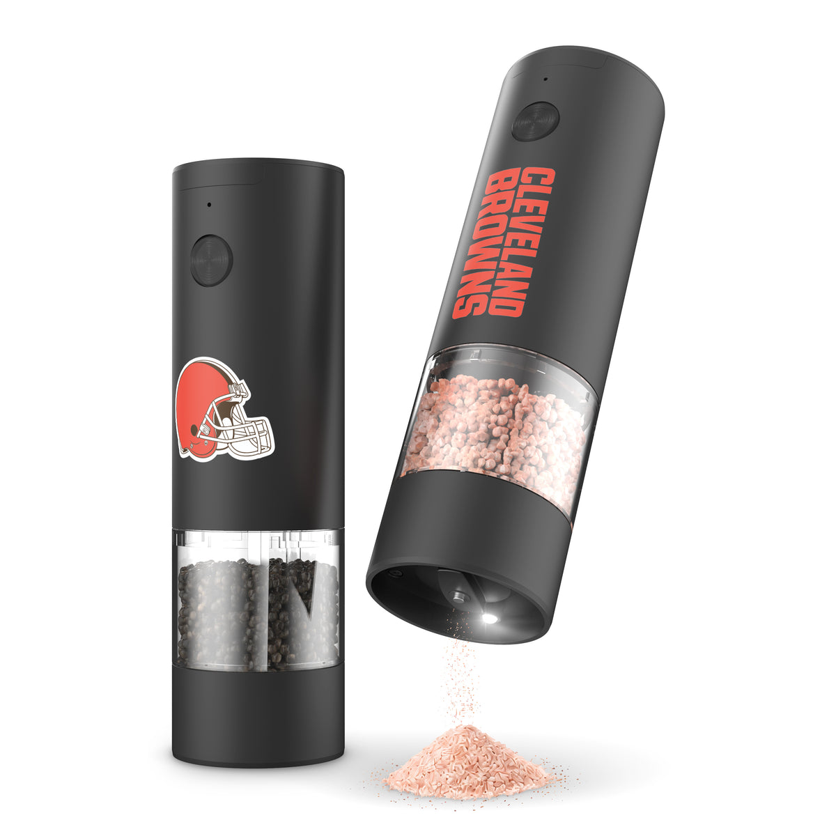 SOAR NFL Electric Salt and Pepper Grinder Set- Cleveland Browns