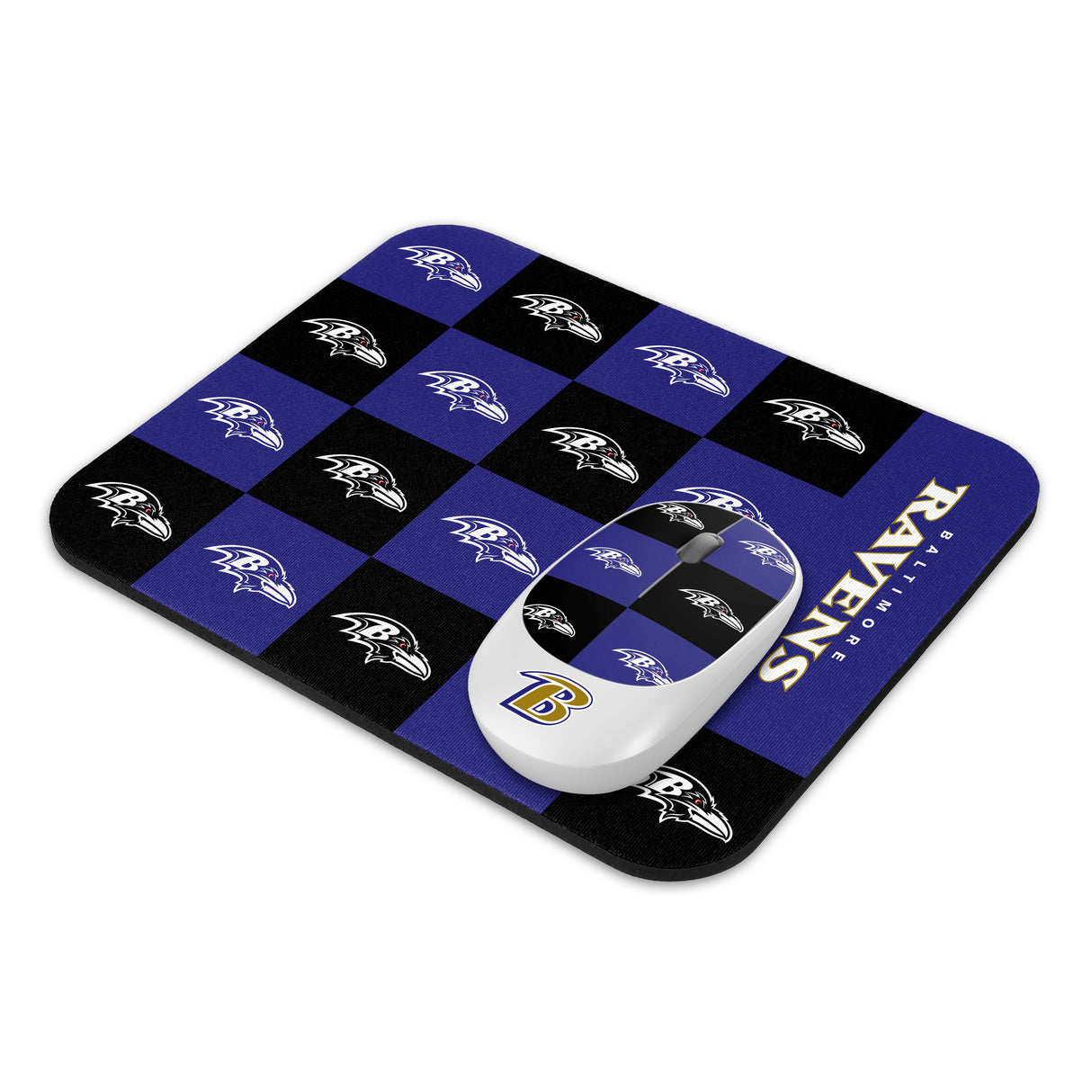SOAR NFL Wireless Mouse and Mouse Pad- New Checkered Design