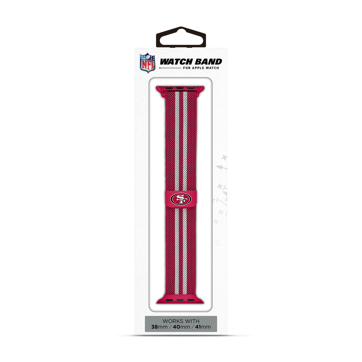San Francisco 49ers NFL Striped Metallic Watch Band (38mm)