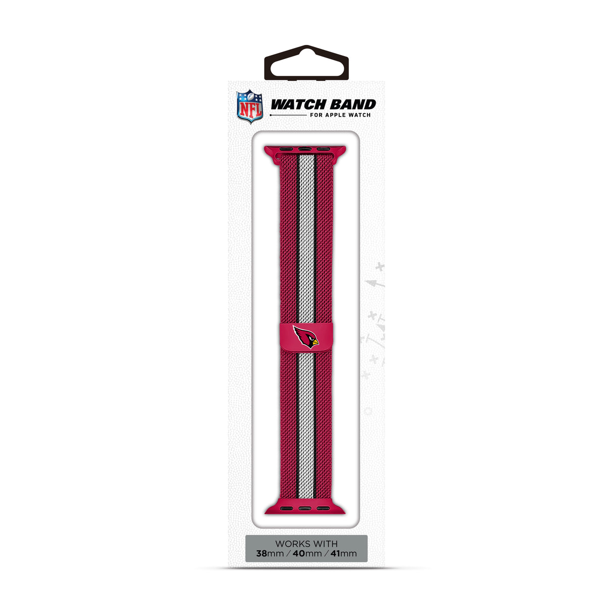 Arizona Cardinals NFL Striped Metallic Watch Band (38mm)