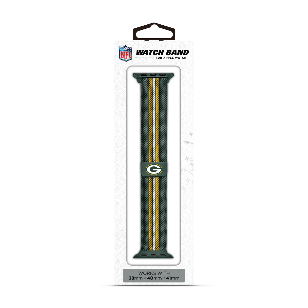 Green Bay Packers NFL Striped Metallic Watch Band (38mm)