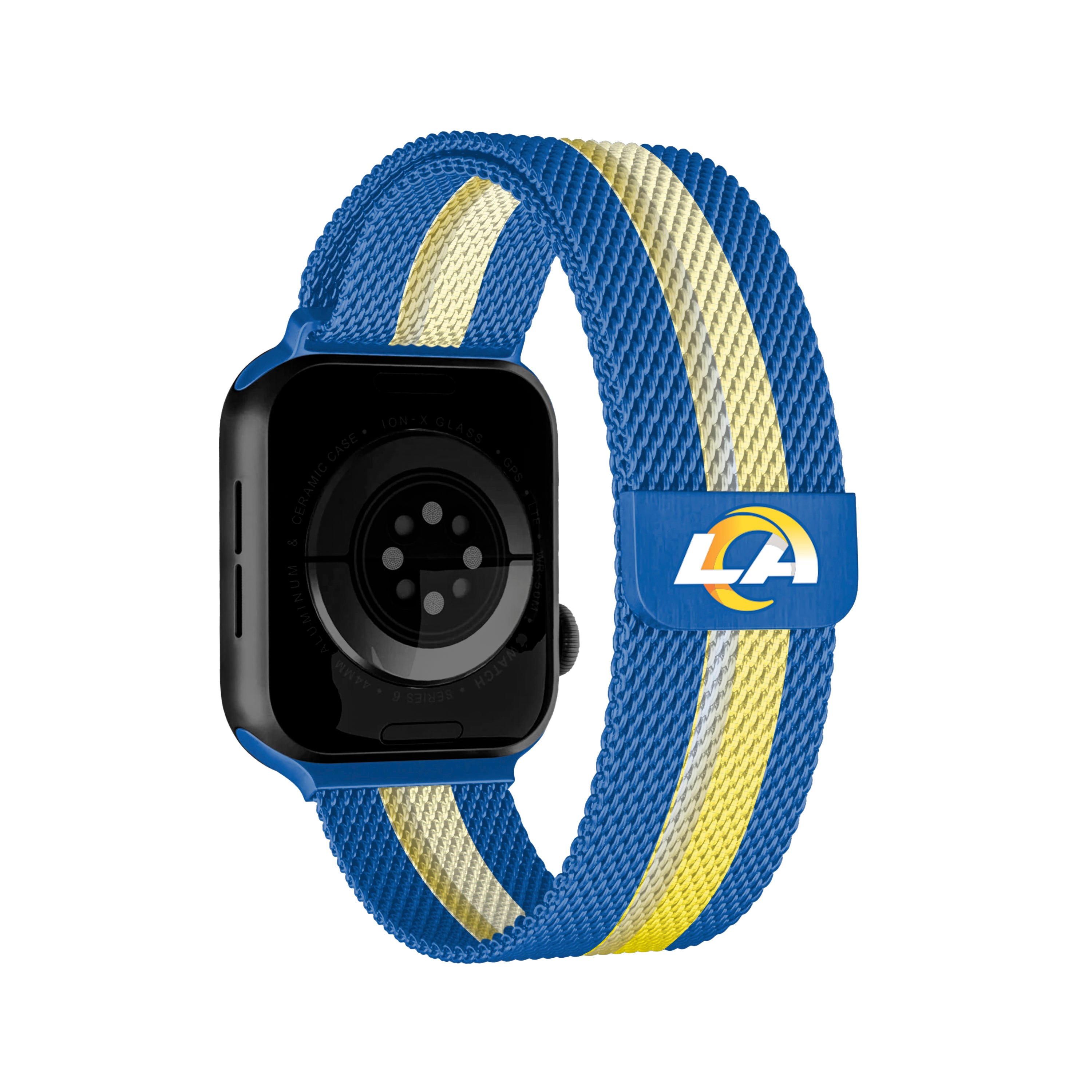 Los Angeles Rams NFL Striped Metallic Watch Band (38mm)