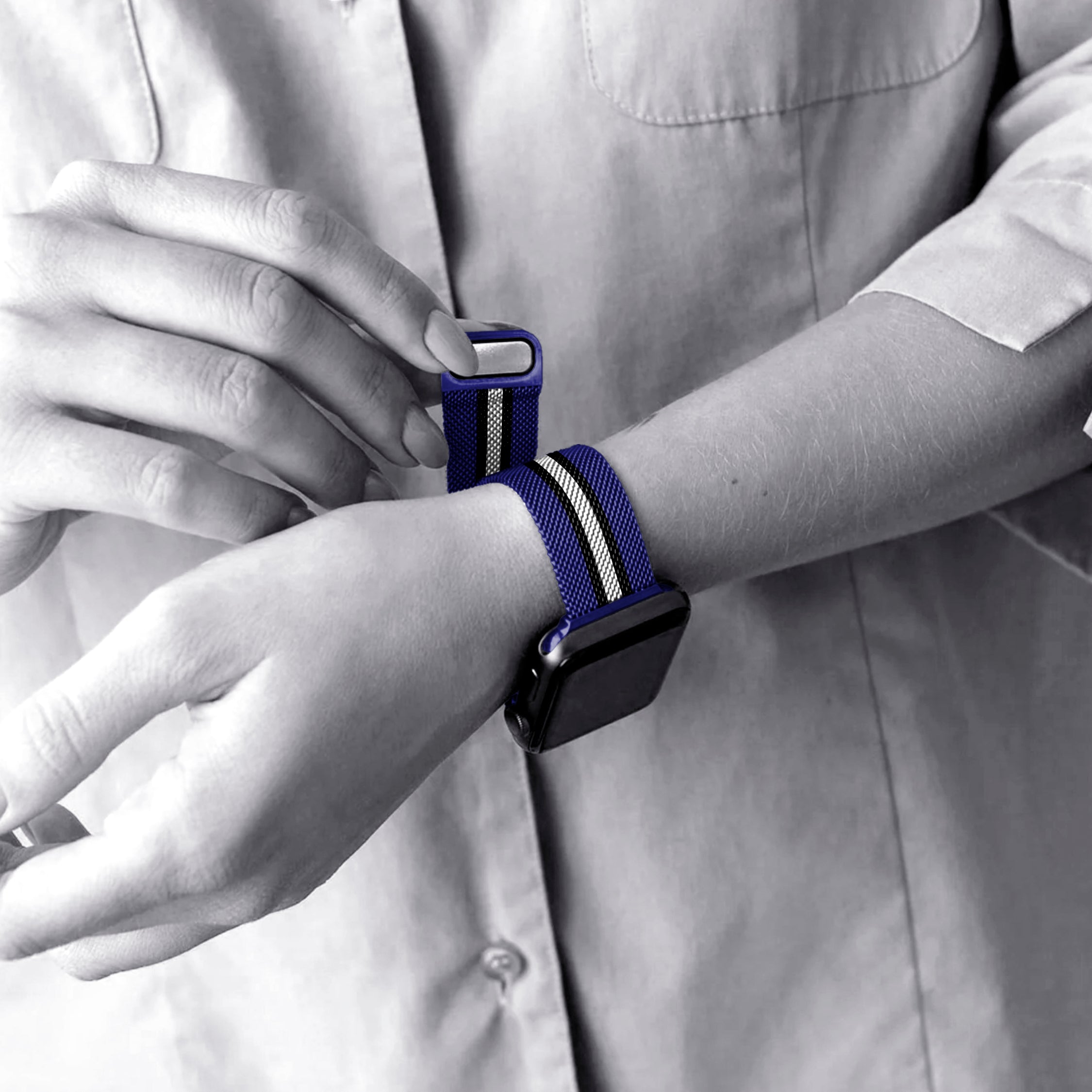 Baltimore Ravens NFL Striped Metallic Watch Band (38mm)
