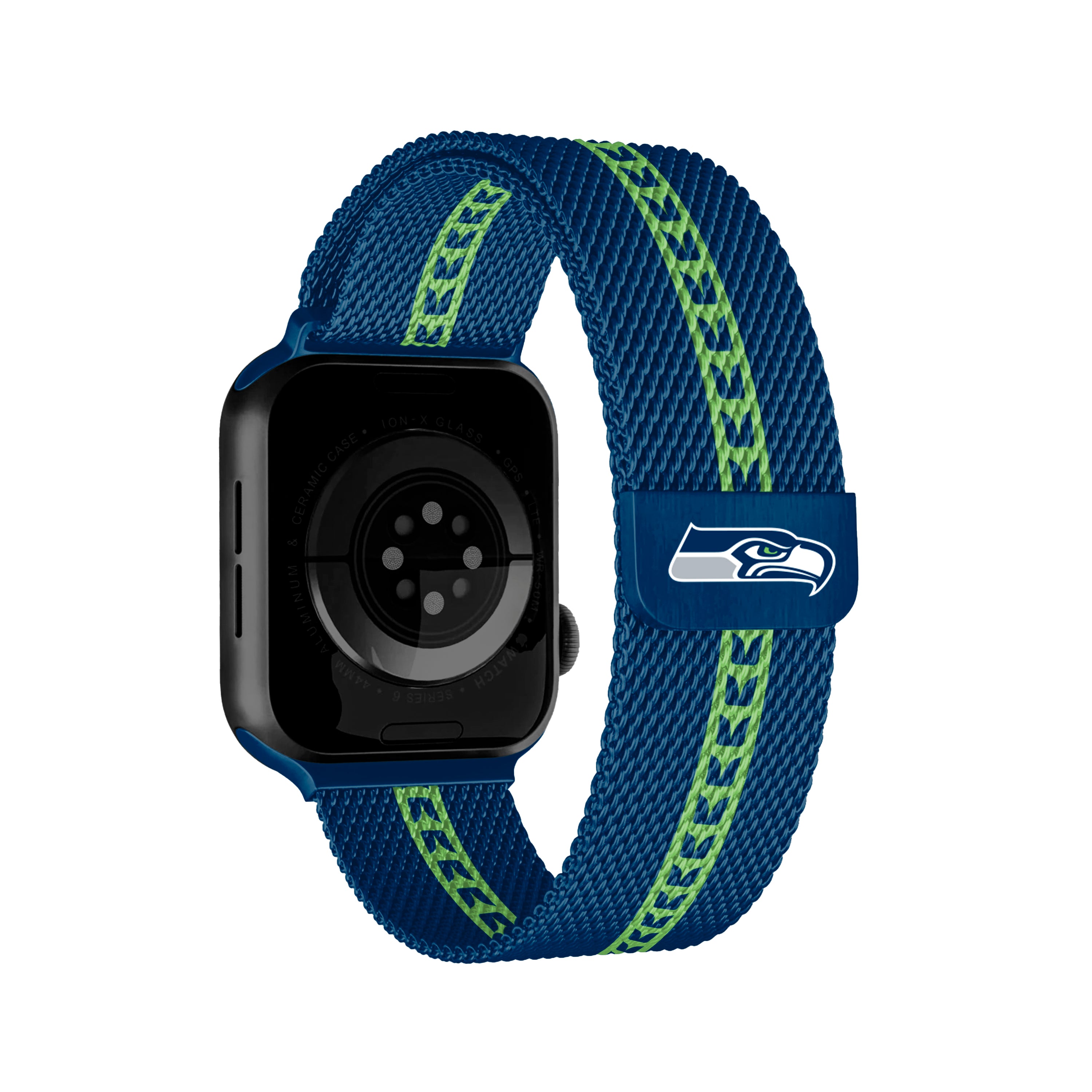 Seattle Seahawks NFL Striped Metallic Watch Band (38mm)