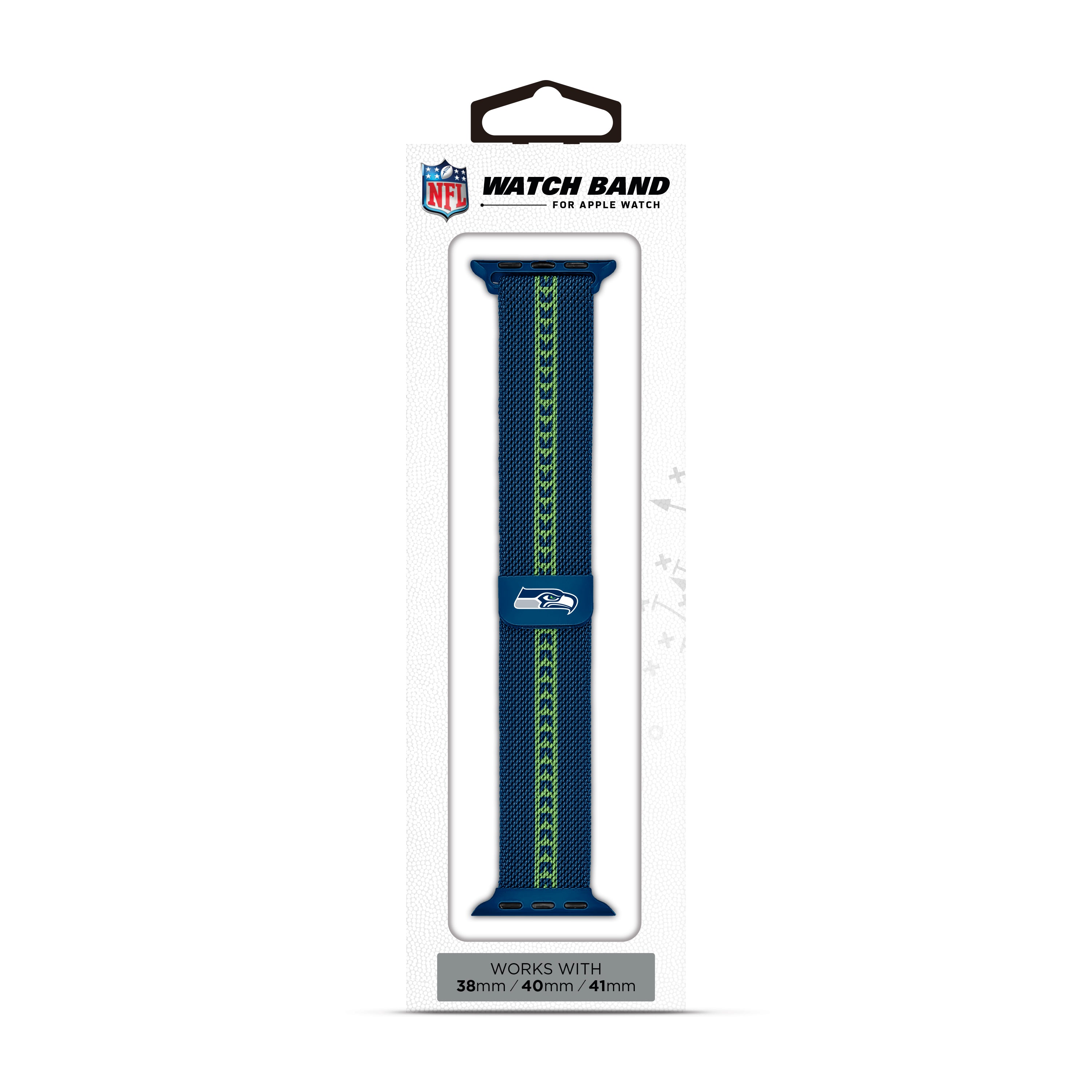 Seattle Seahawks NFL Striped Metallic Watch Band (38mm)