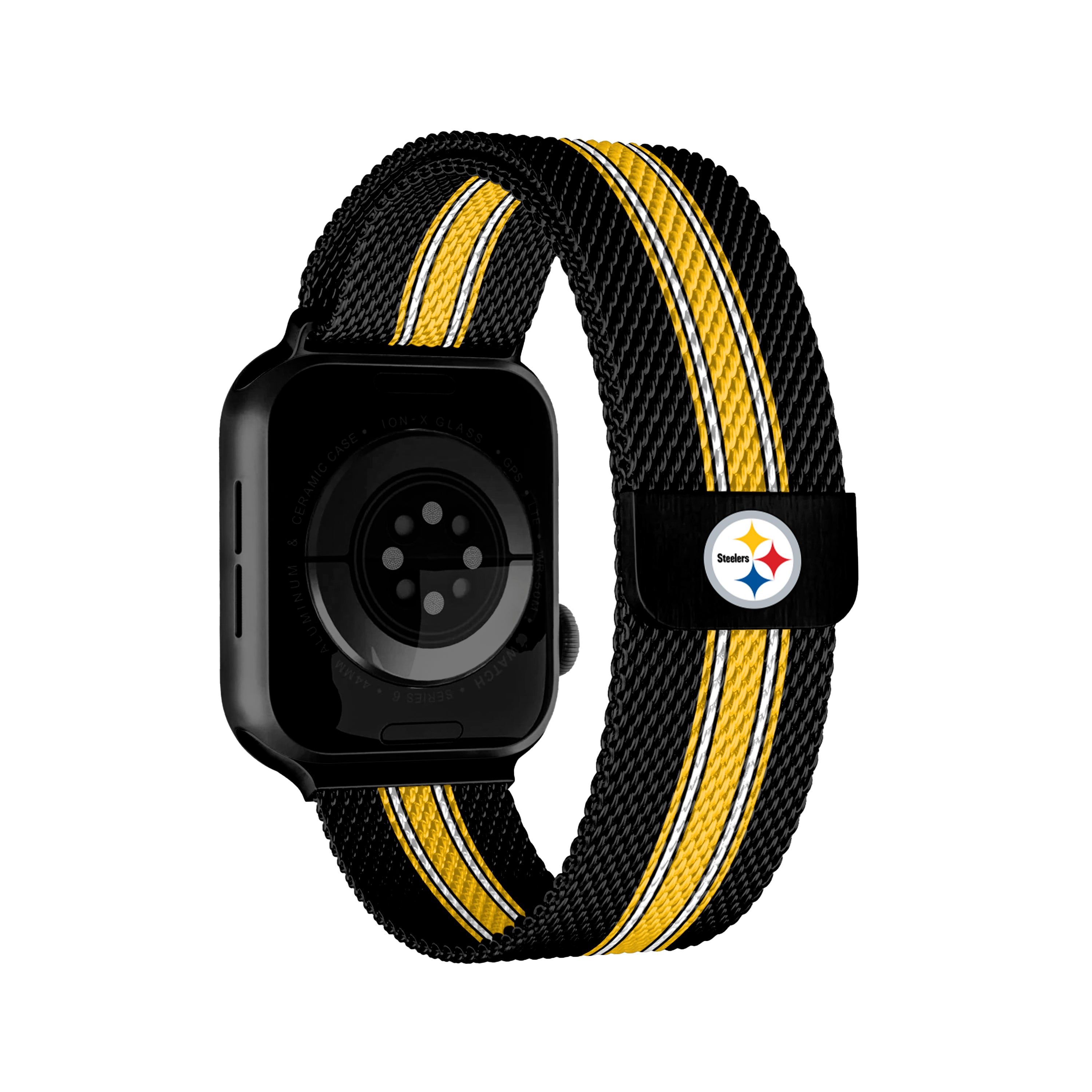 Pittsburgh Steelers NFL Striped Metallic Watch Band (38mm)