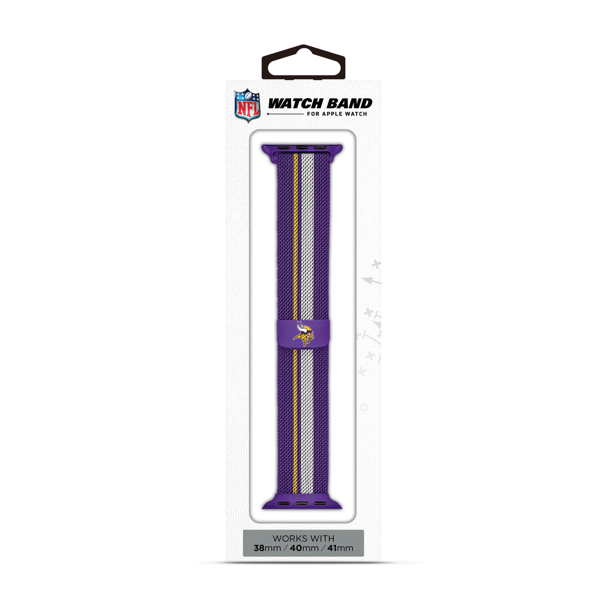 Minnesota Vikings NFL Striped Metallic Watch Band (38mm)