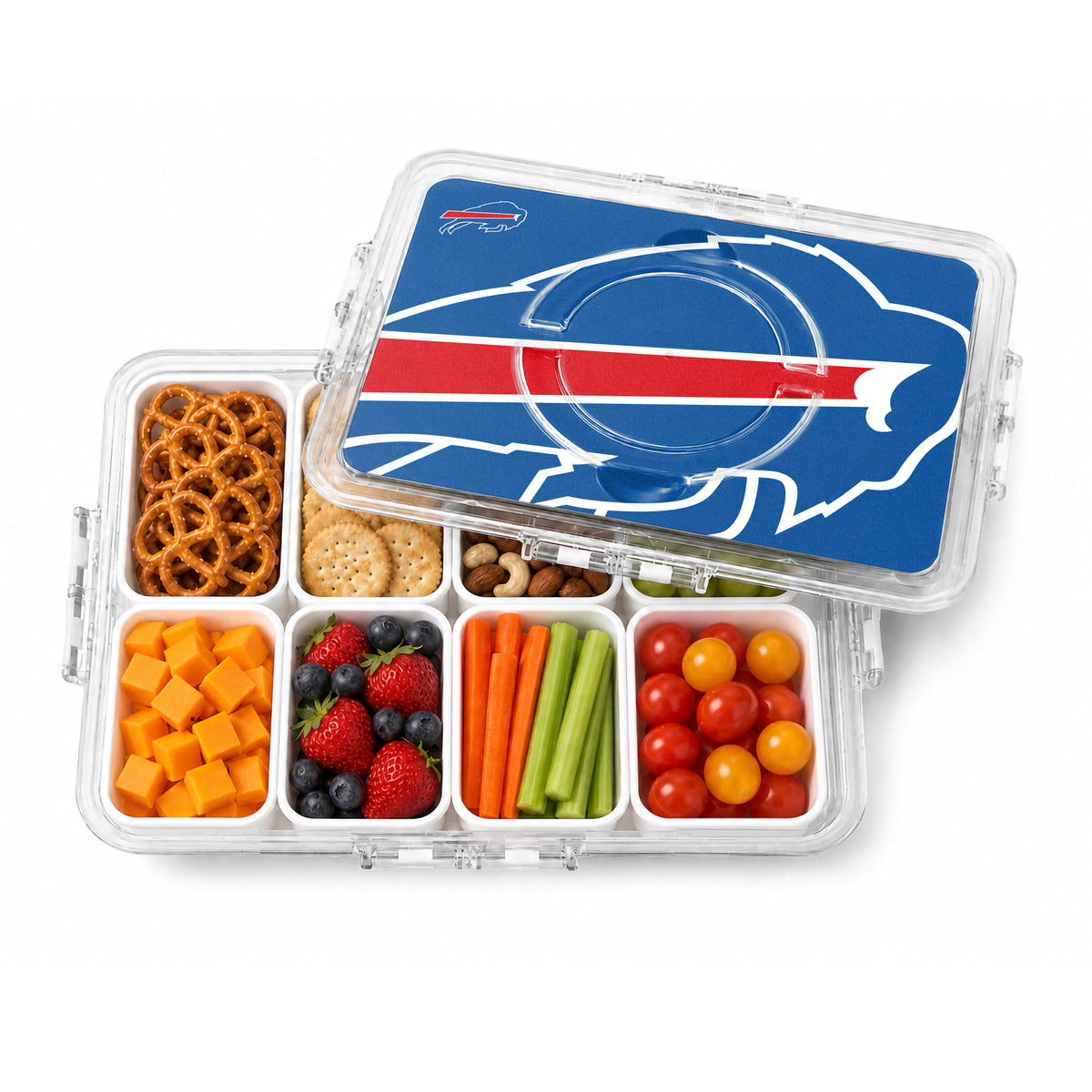 SOAR NFL Snackle Box- 8 Compartments- Buffalo Bills