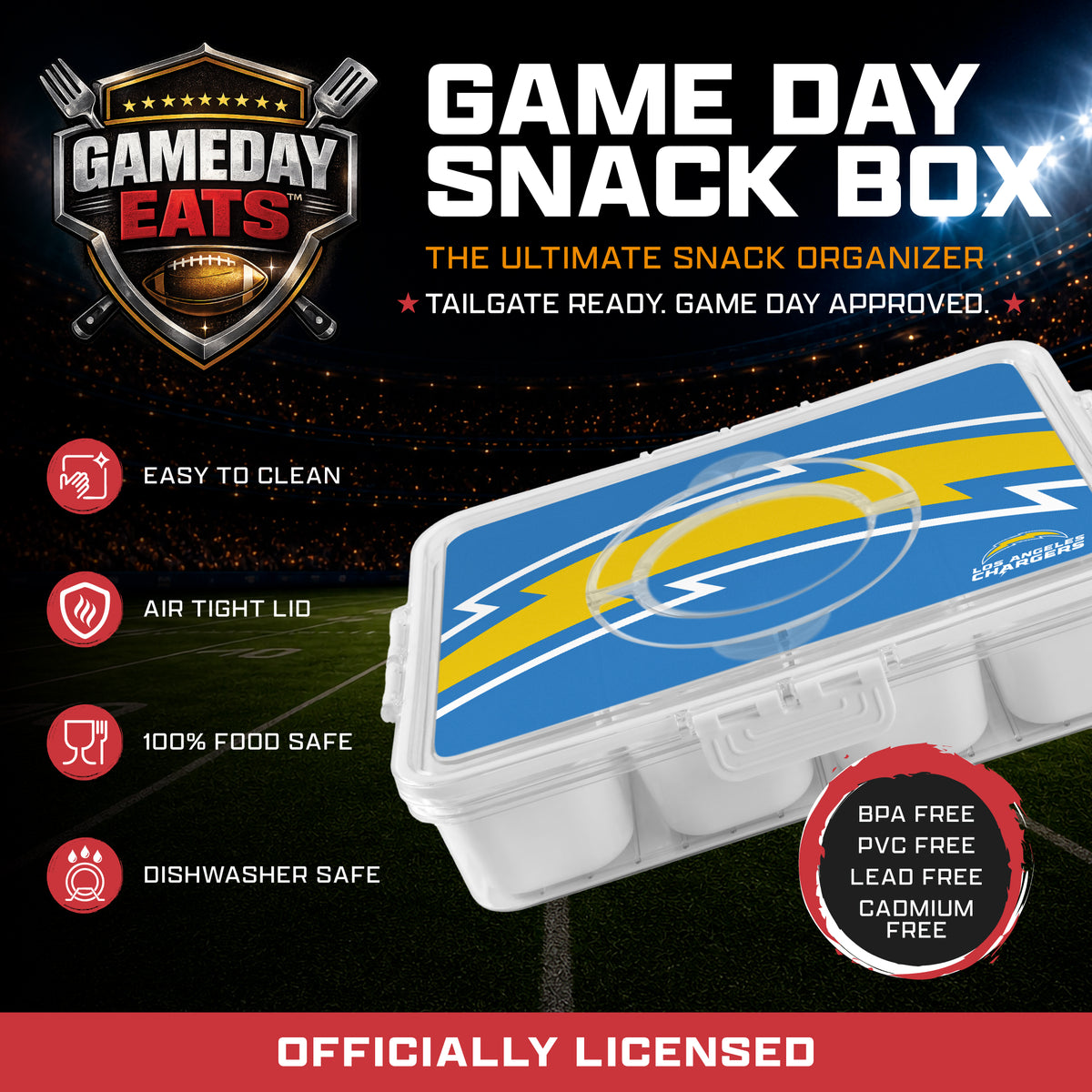 SOAR NFL Snackle Box- 8 Compartments- Denver Broncos