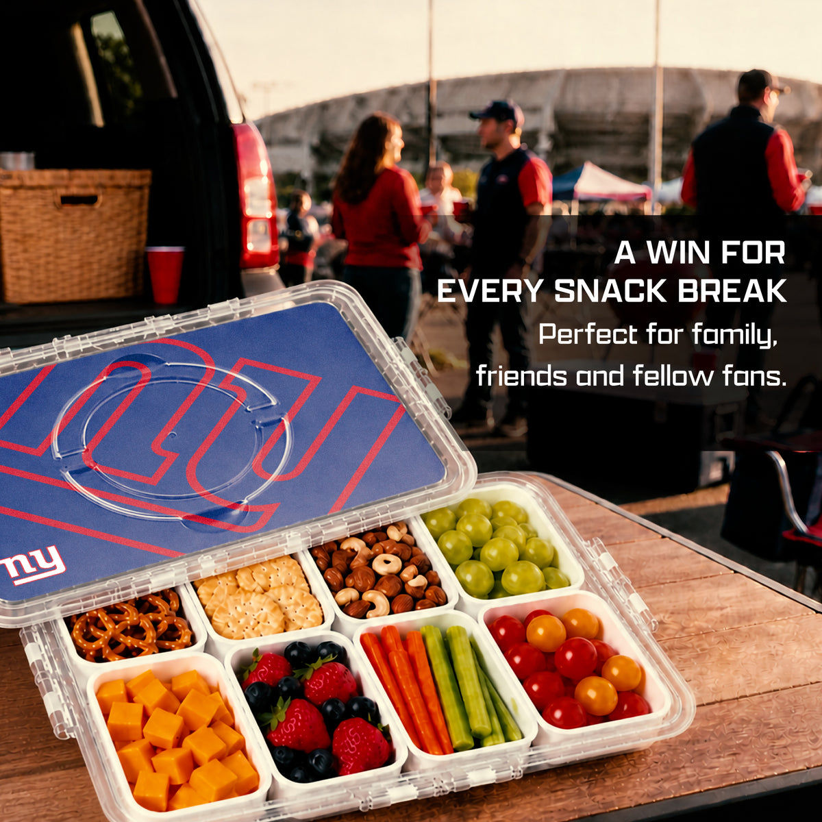 SOAR NFL Snackle Box- 8 Compartments- Denver Broncos