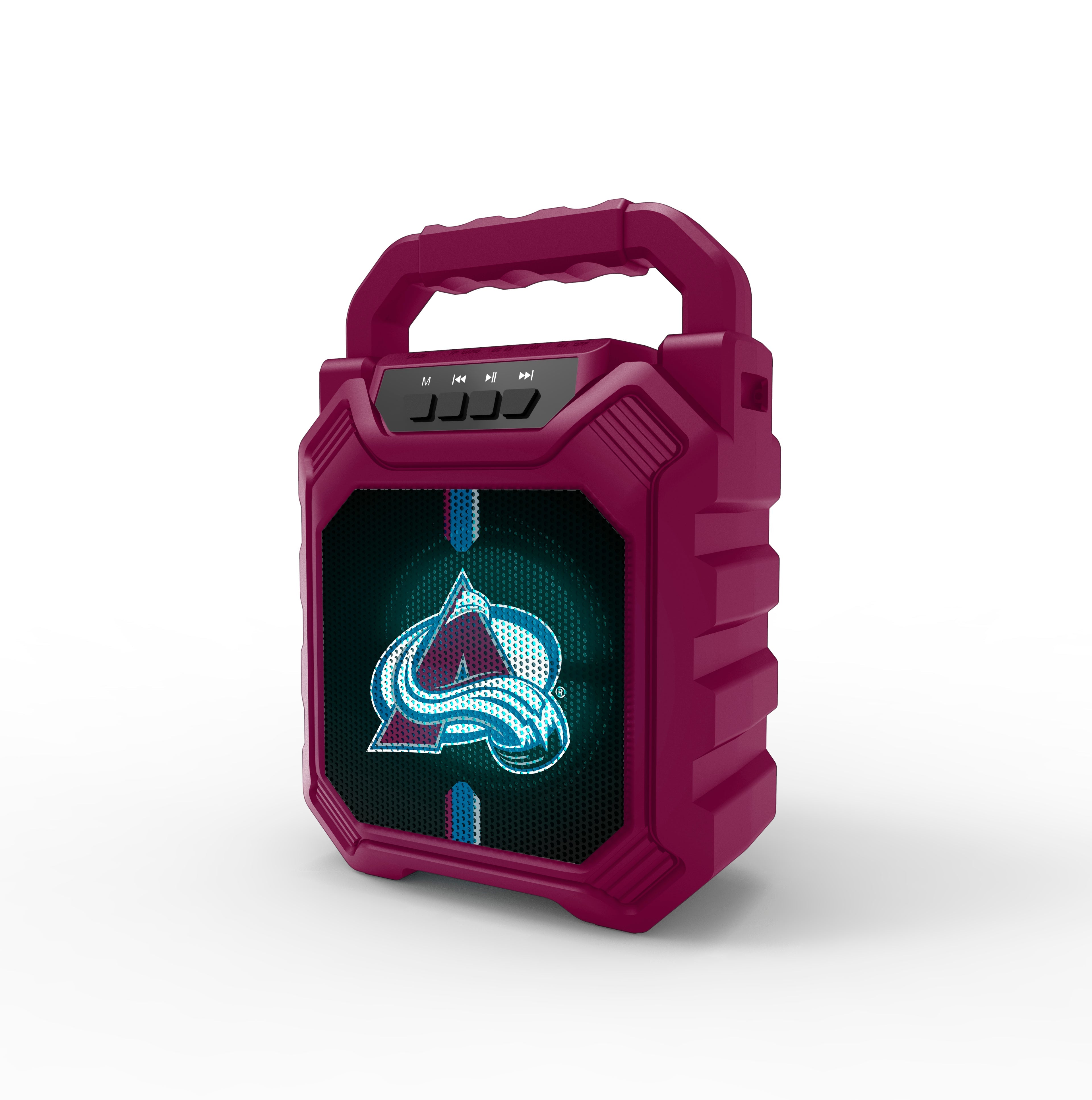 Colorado Avalanche NHL Syncable Bluetooth Wireless Speaker with LED Lights
& FM Radio