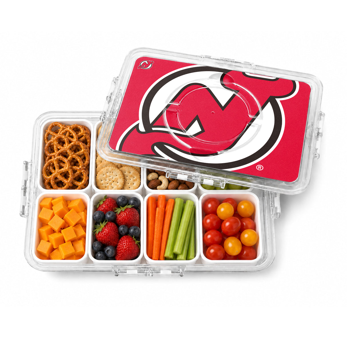 SOAR NHL Snackle Box- 8 Compartments- New Jersey Devils