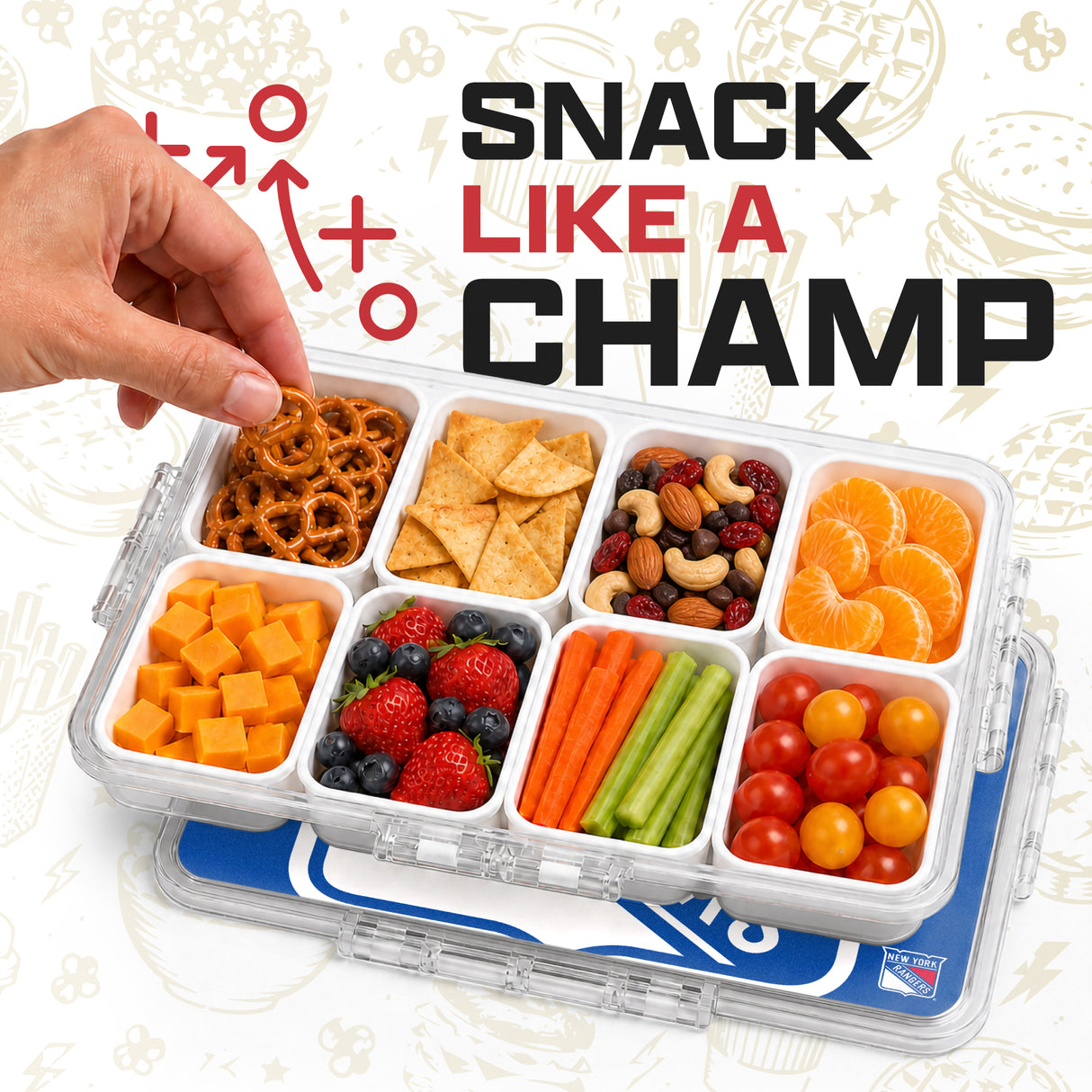 SOAR NHL Snackle Box- 8 Compartments- Calgary Flames