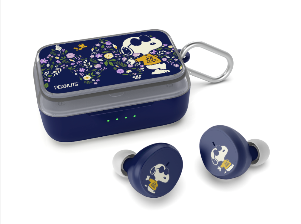 Peanuts In Bloom Violet Floral True Wireless Bluetooth Earbuds