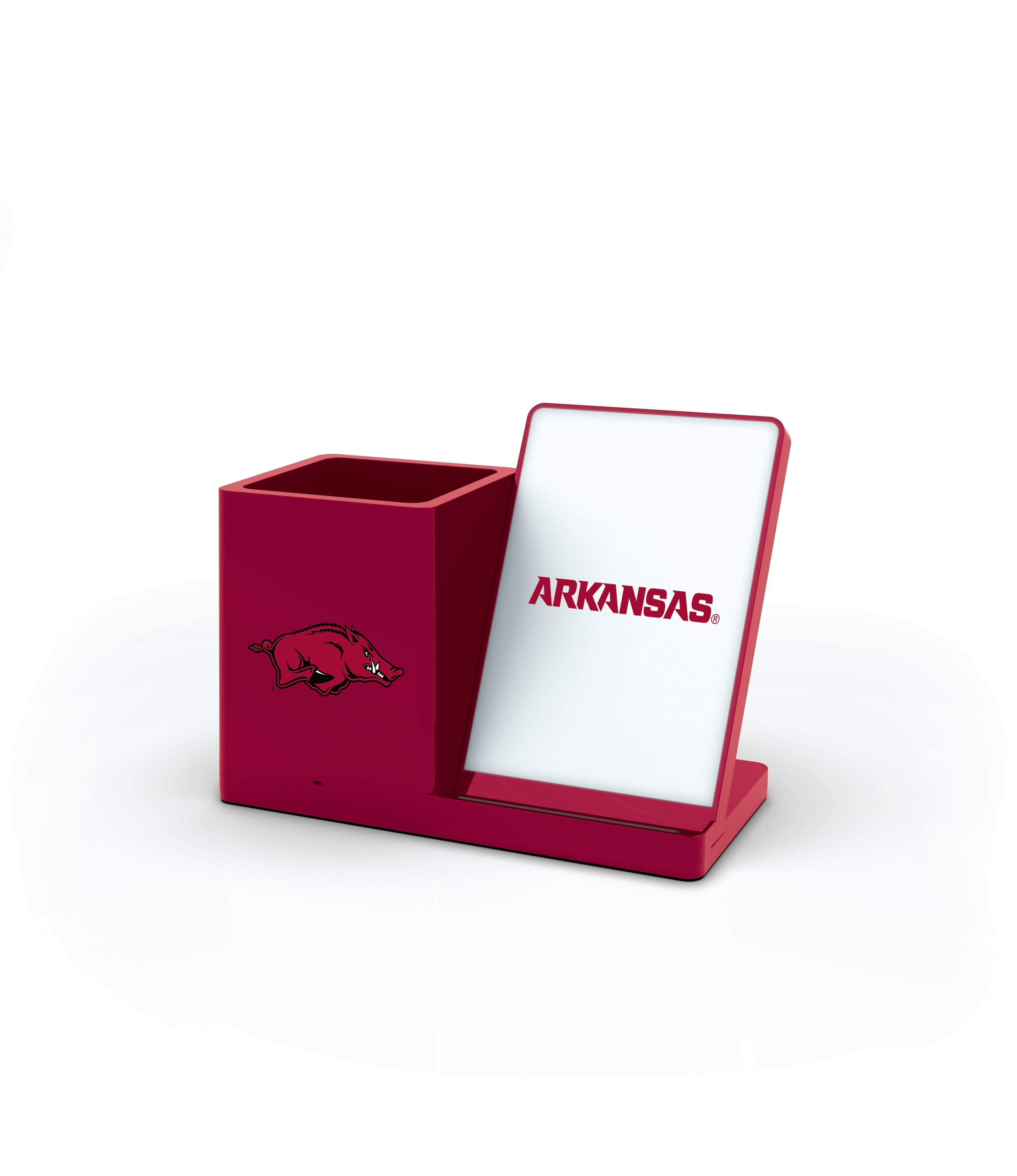 Arkansas Razorbacks NCAA Cell Phone Wireless Charging Stand and Desktop Organizer