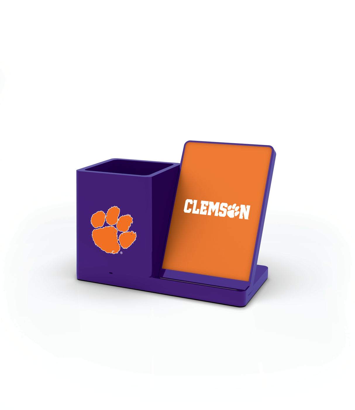 Clemson Tigers NCAA Cell Phone Wireless Charging Stand and Desktop Organizer