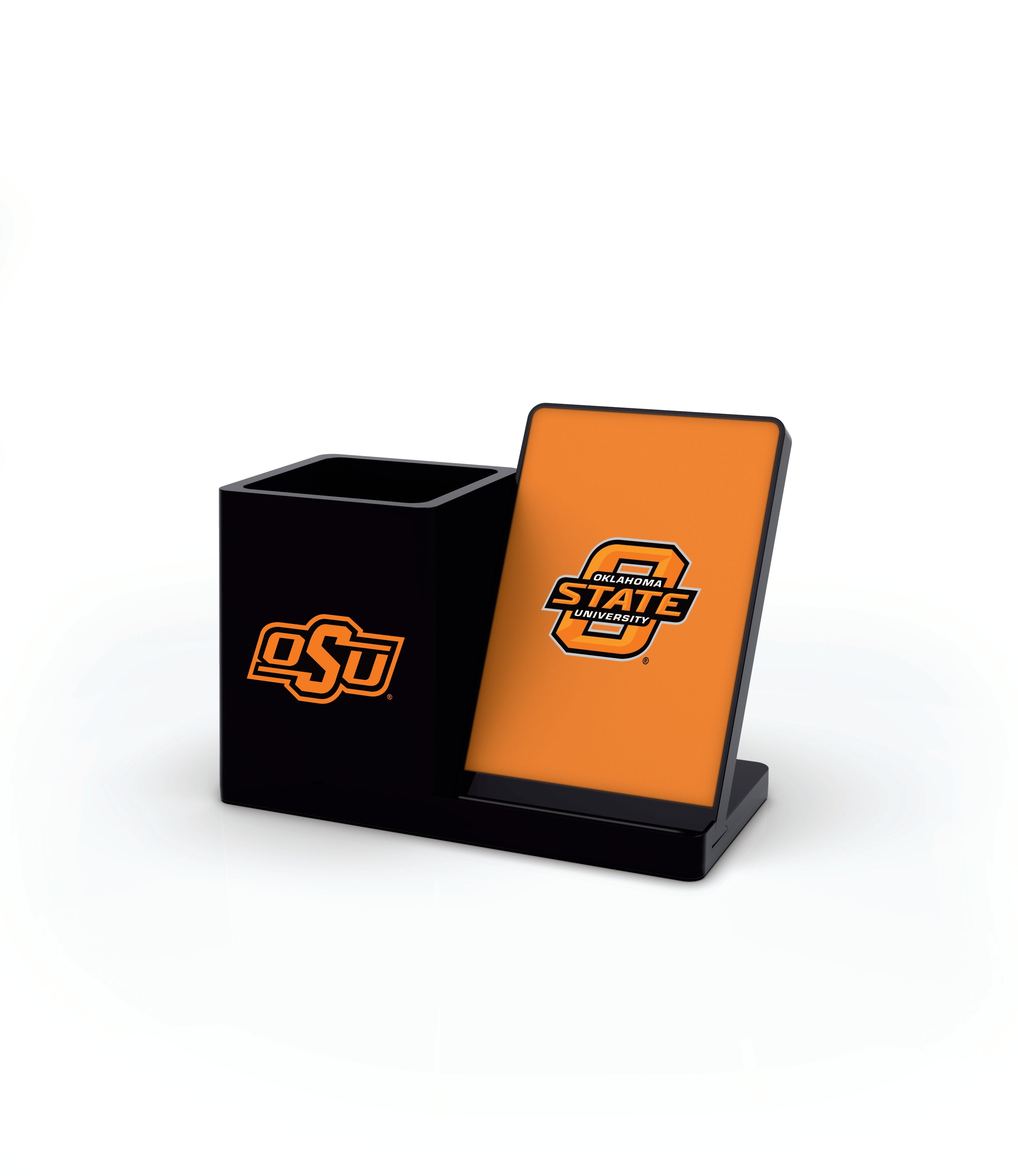 Oklahoma State Cowboys NCAA Cell Phone Wireless Charging Stand and Desktop Organizer