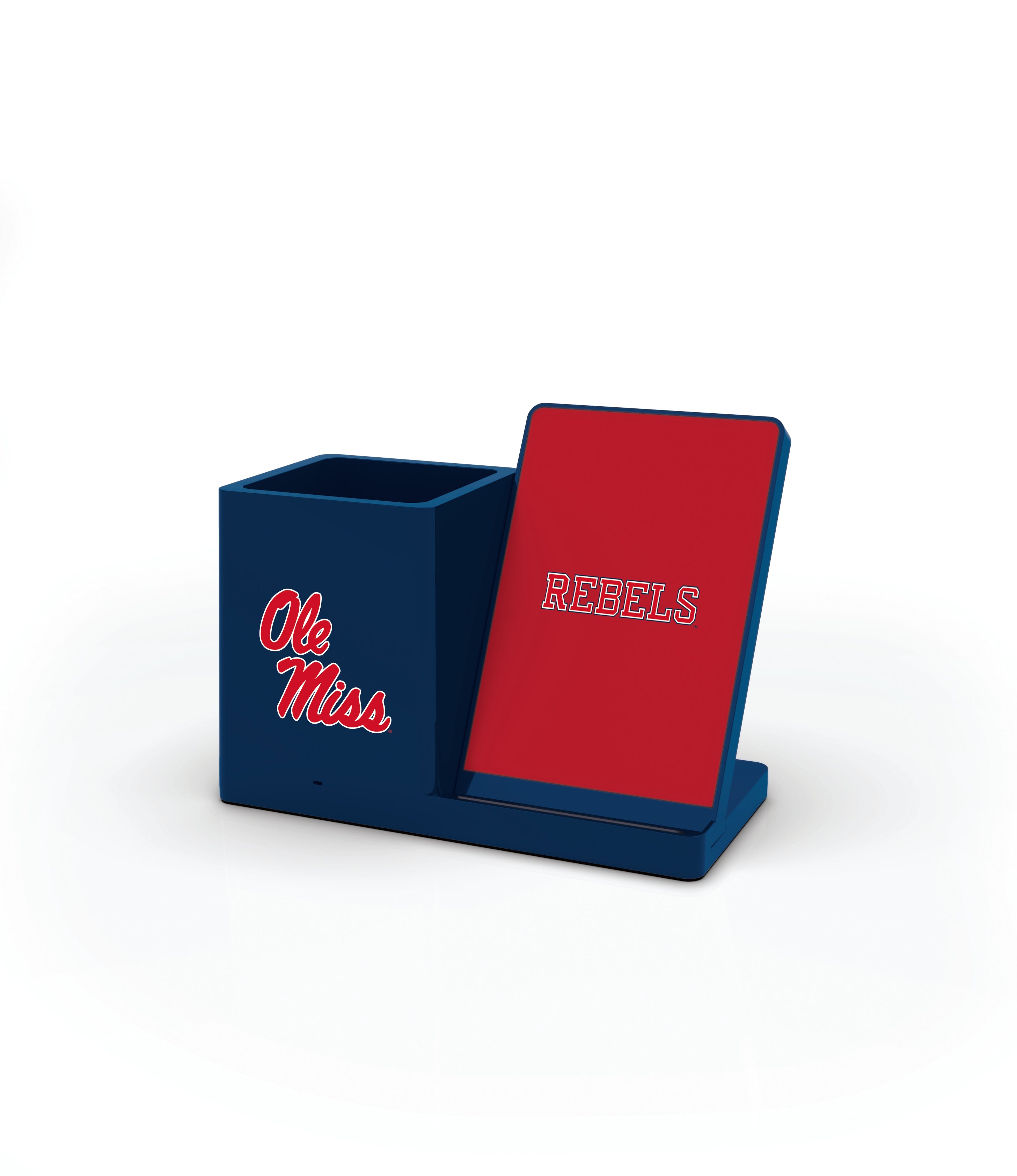 Ole Miss Rebels NCAA Cell Phone Wireless Charging Stand and Desktop Organizer