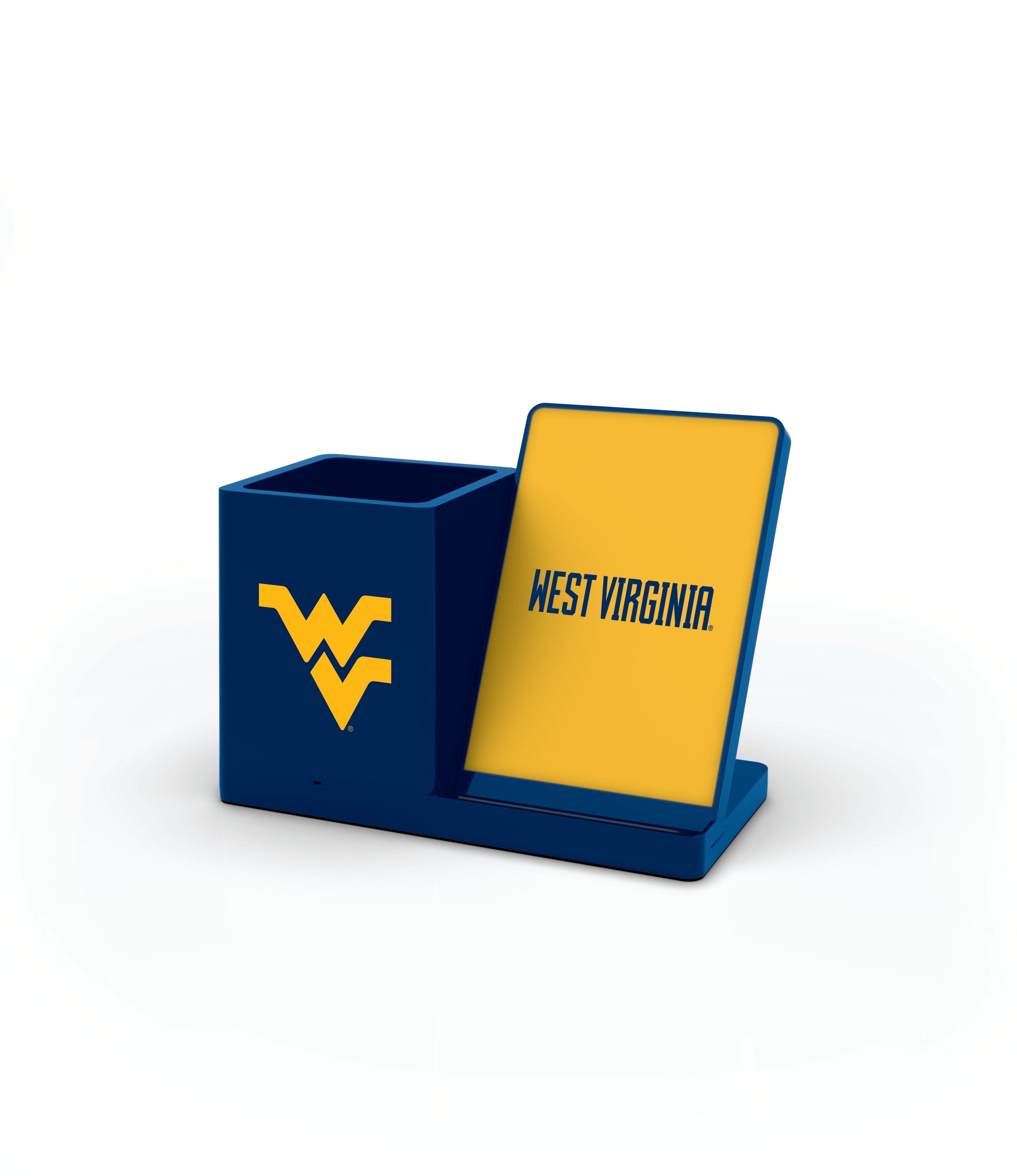 West Virginia Mountaineers NCAA Cell Phone Wireless Charging Stand and Desktop Organizer