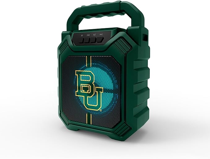 Baylor Bears NCAA Syncable Bluetooth Wireless Speaker with LED Lights & FM Radio