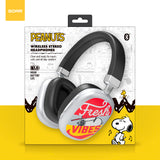 Peanuts Active Noise Cancelling Wireless Headphones Silver- Fresh Vibes