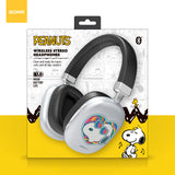 Peanuts Active Noise Cancelling Wireless Headphones Silver- Groovy